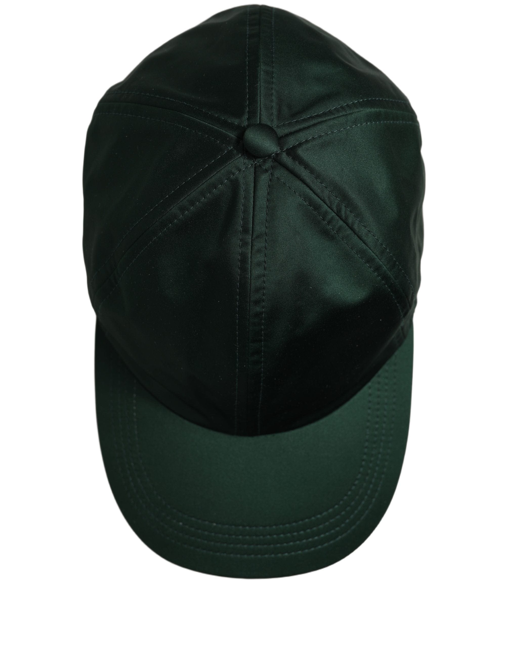 Dolce & Gabbana Men Deep Green Cotton Baseball Cap 6 Panels Men's Hat