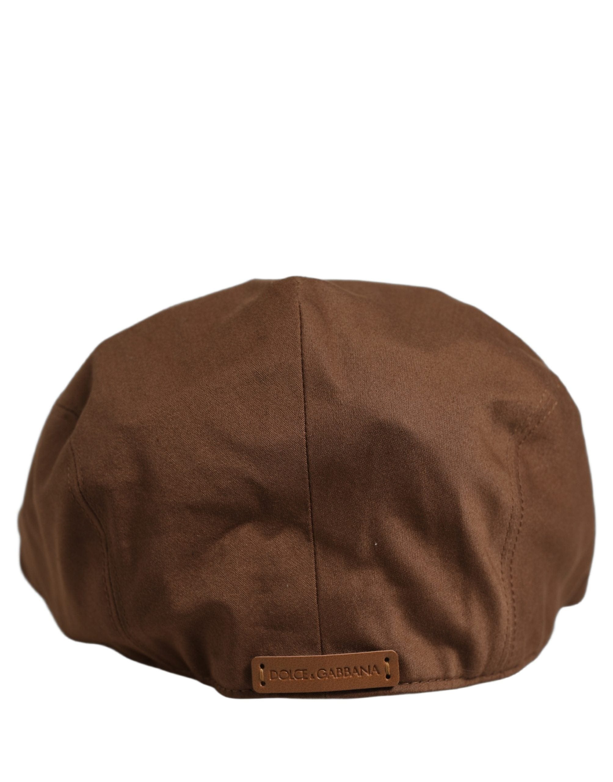 Dolce & Gabbana Men Brown Cotton Newsboy Capello Cabbie Men's Hat
