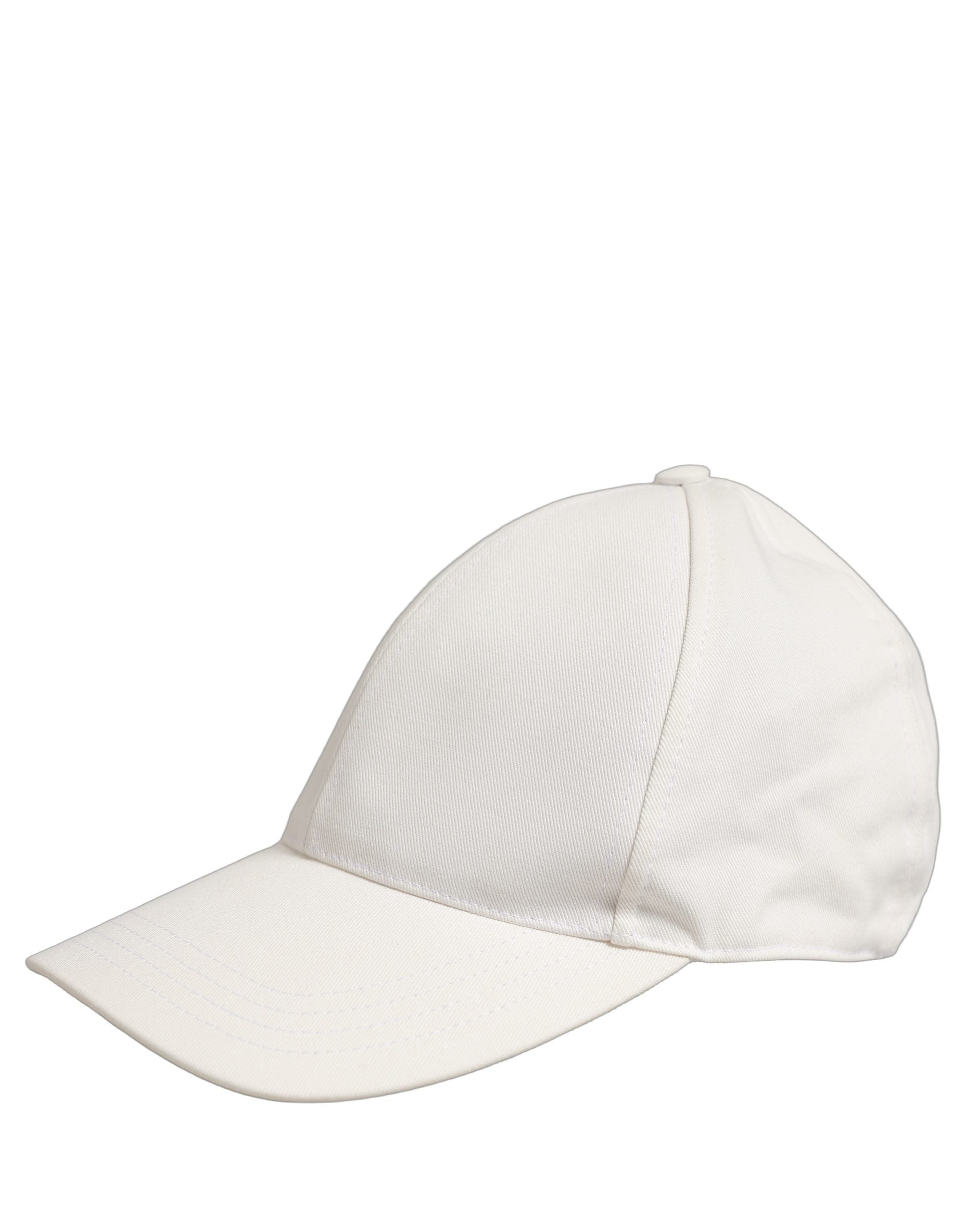 Dolce & Gabbana Men White Cotton Baseball Capello 6 Panels Men's Hat