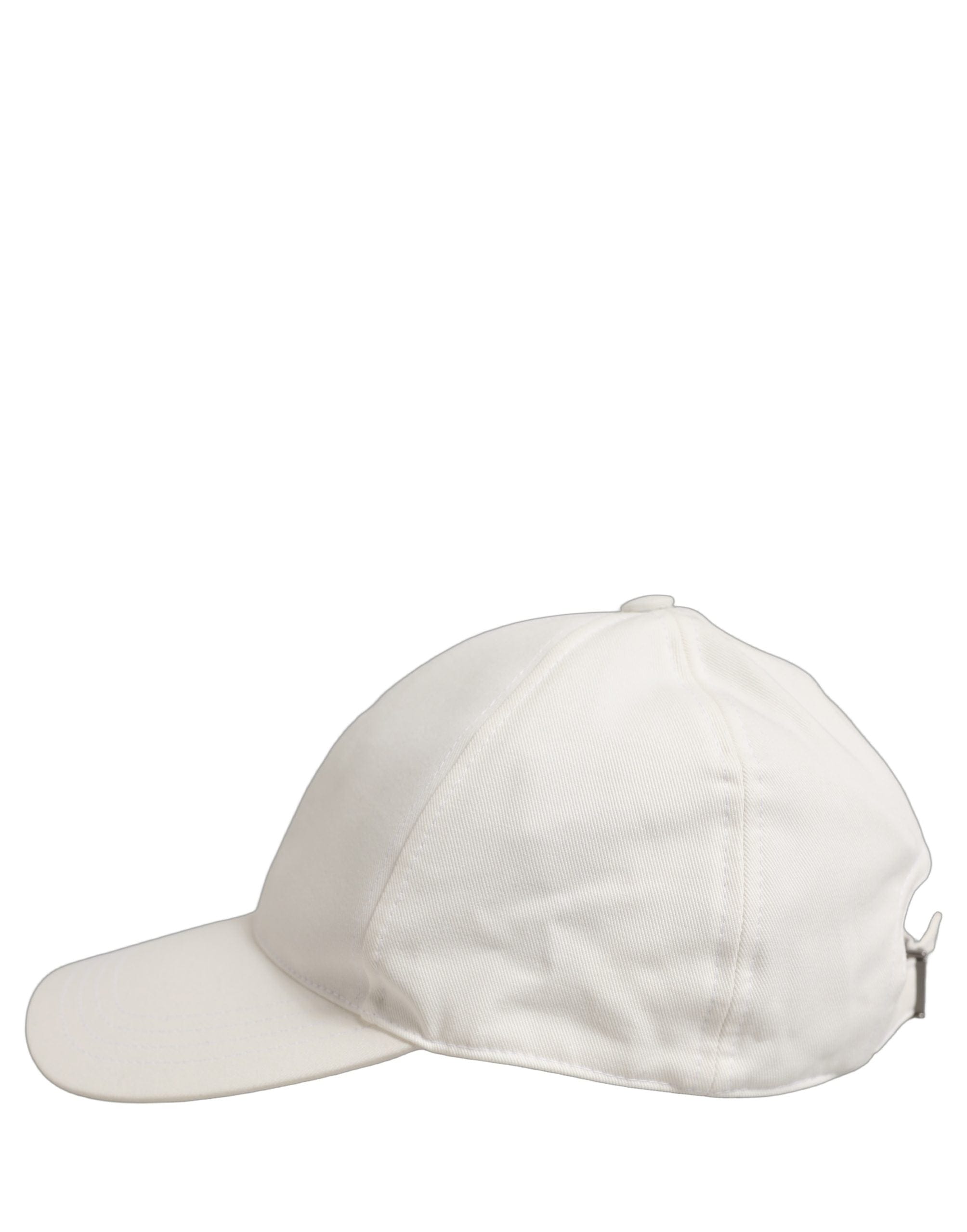 Dolce & Gabbana Men White Cotton Baseball Capello 6 Panels Men's Hat