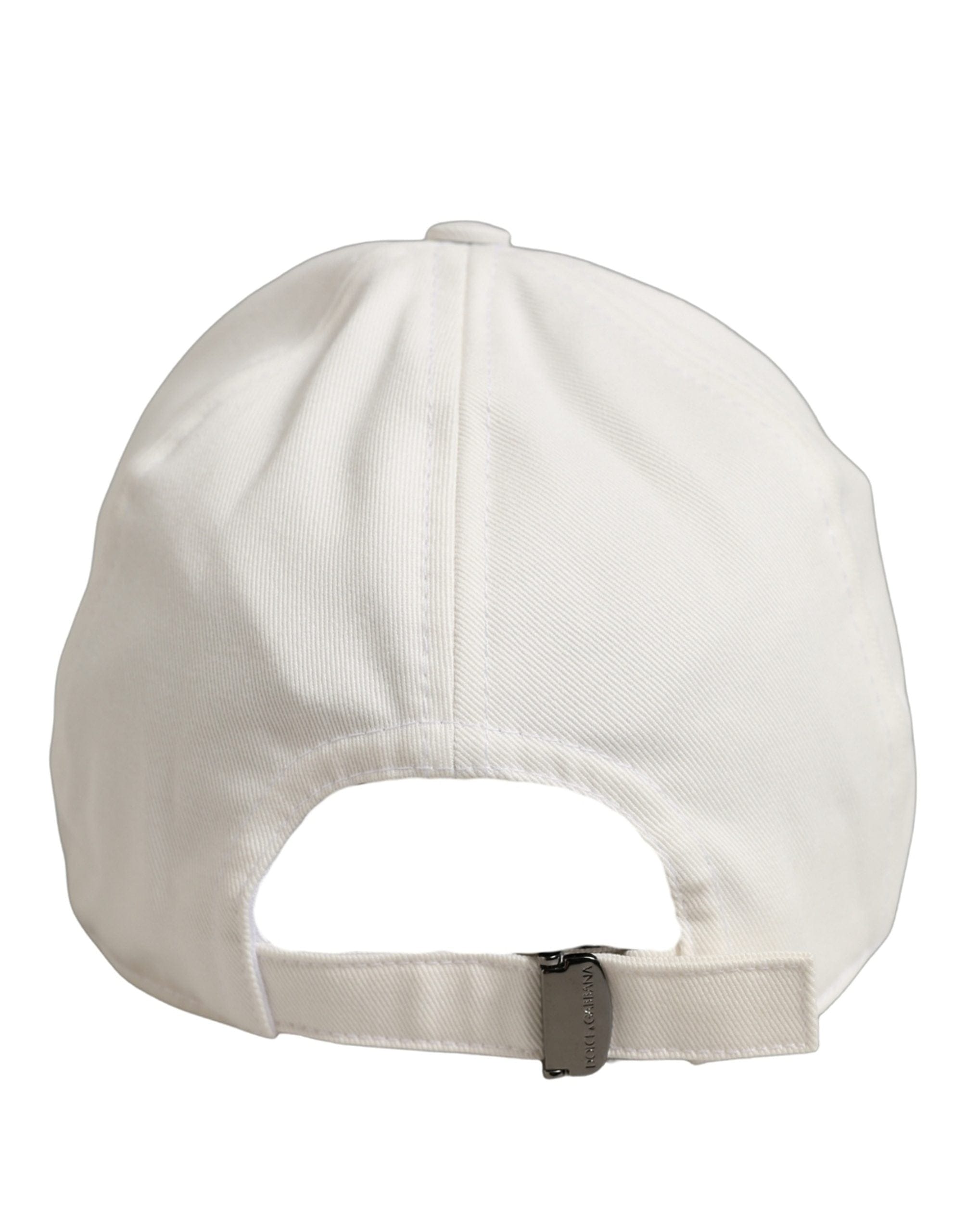 Dolce & Gabbana Men White Cotton Baseball Capello 6 Panels Men's Hat