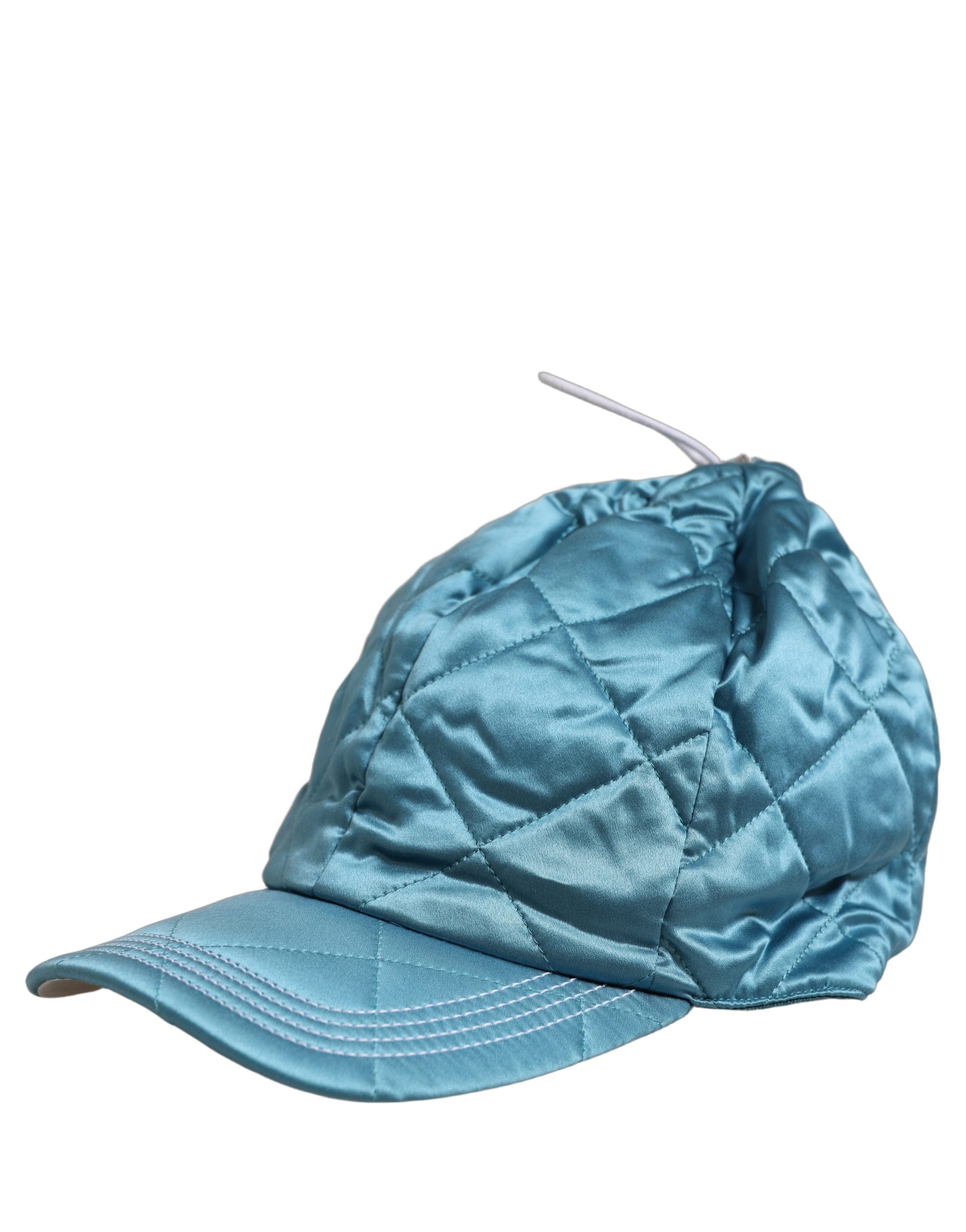 Dolce & Gabbana Men Teal Polyester Quilted Baseball Cap Men's Hat