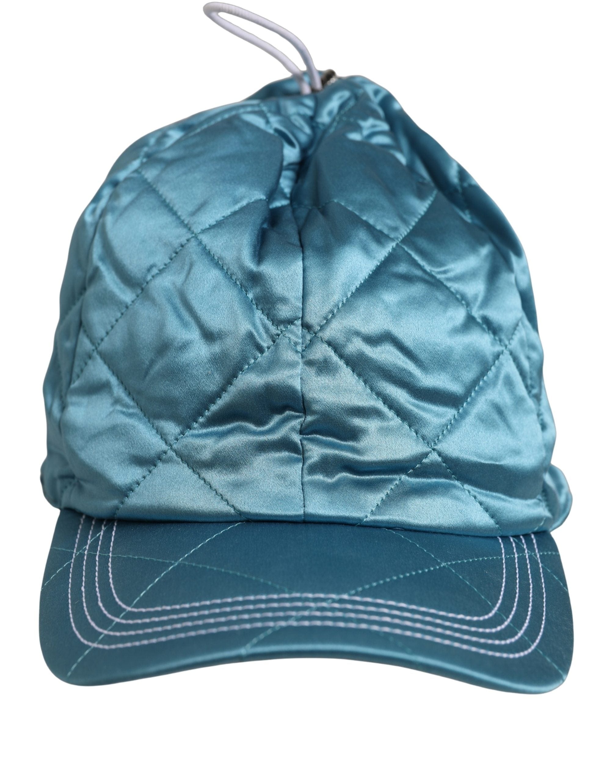 Dolce & Gabbana Men Teal Polyester Quilted Baseball Cap Men's Hat