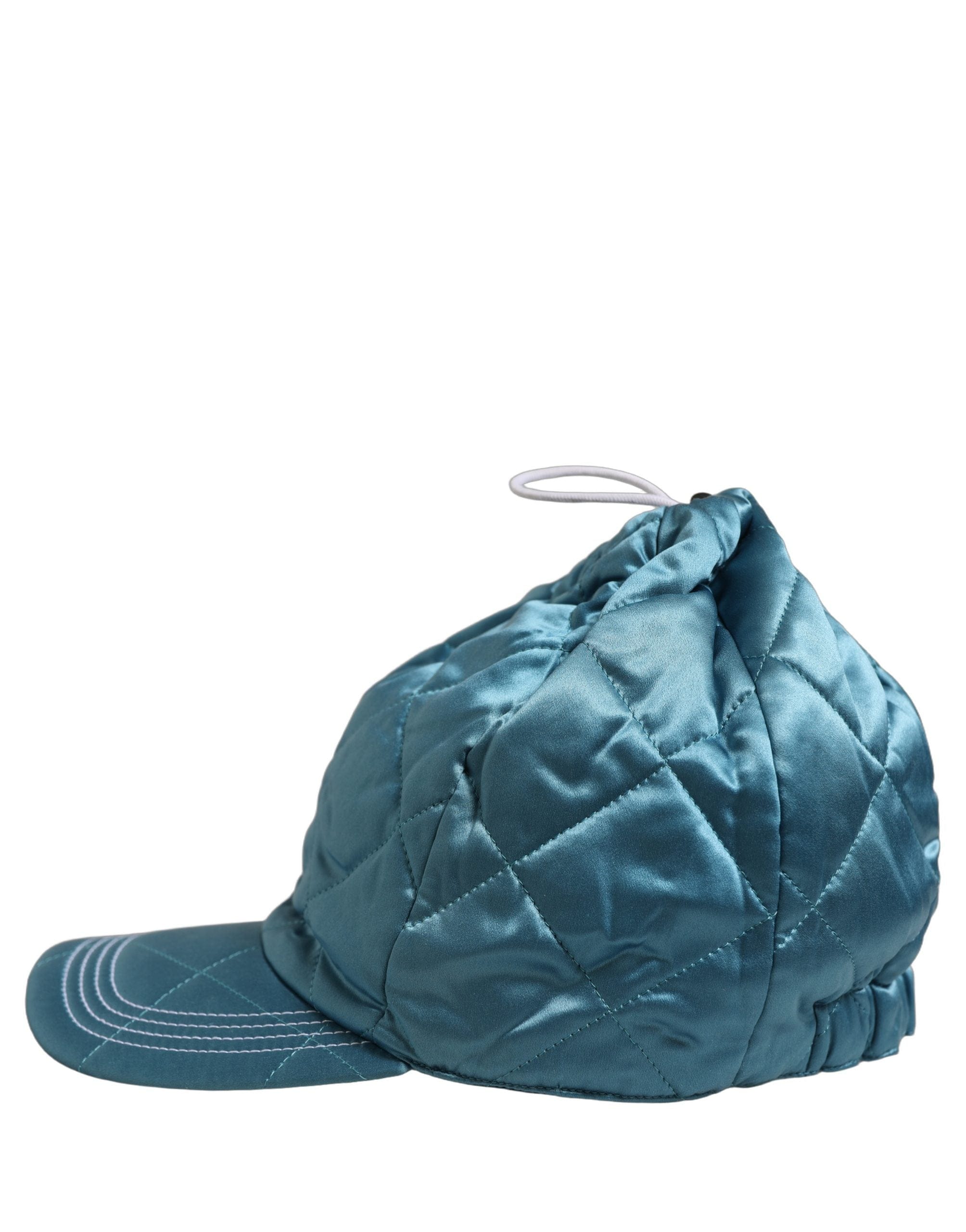 Dolce & Gabbana Men Teal Polyester Quilted Baseball Cap Men's Hat