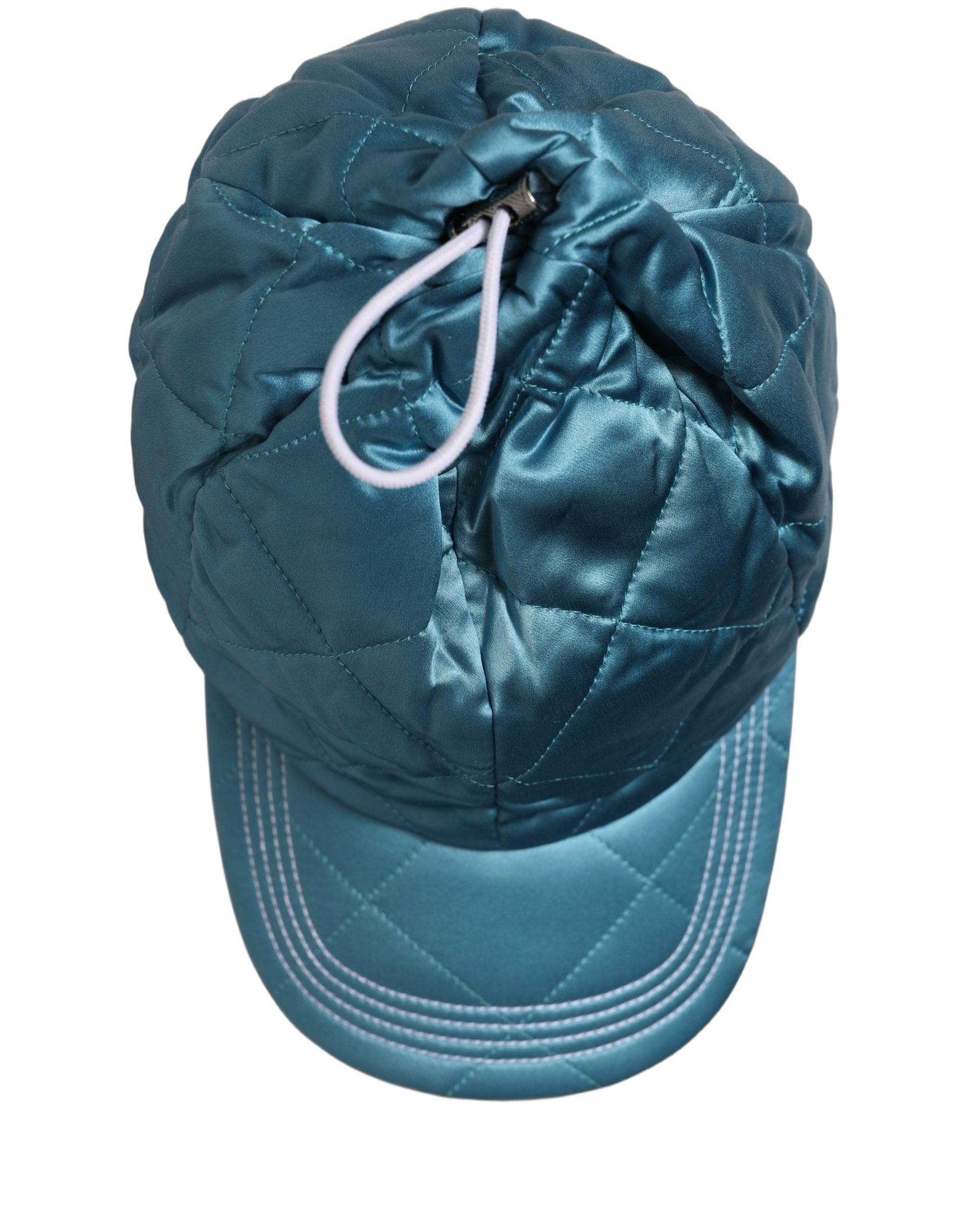 Dolce & Gabbana Men Teal Polyester Quilted Baseball Cap Men's Hat