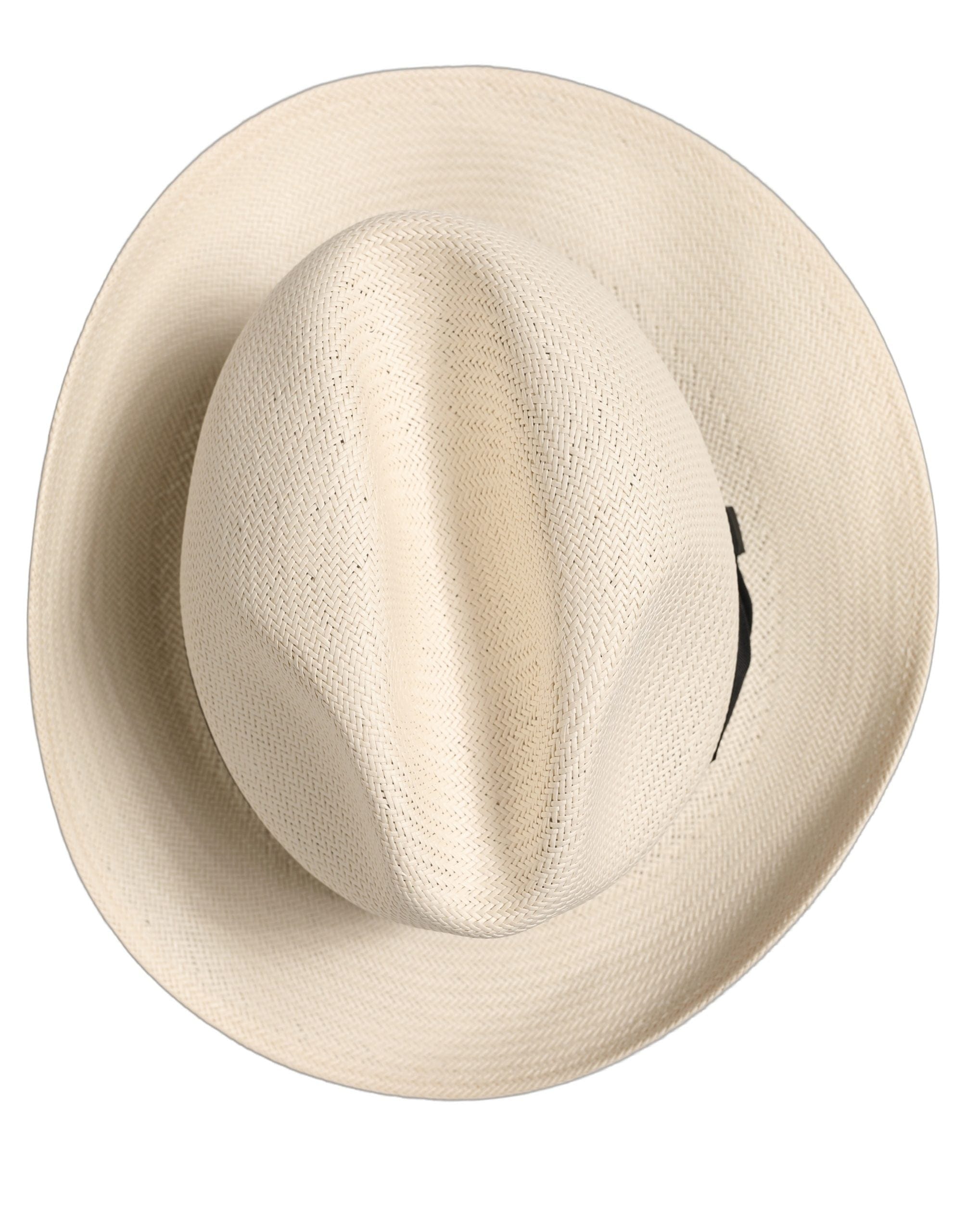 Dolce & Gabbana Men White Paper Straw Fedora Panama Capello Men's Hat