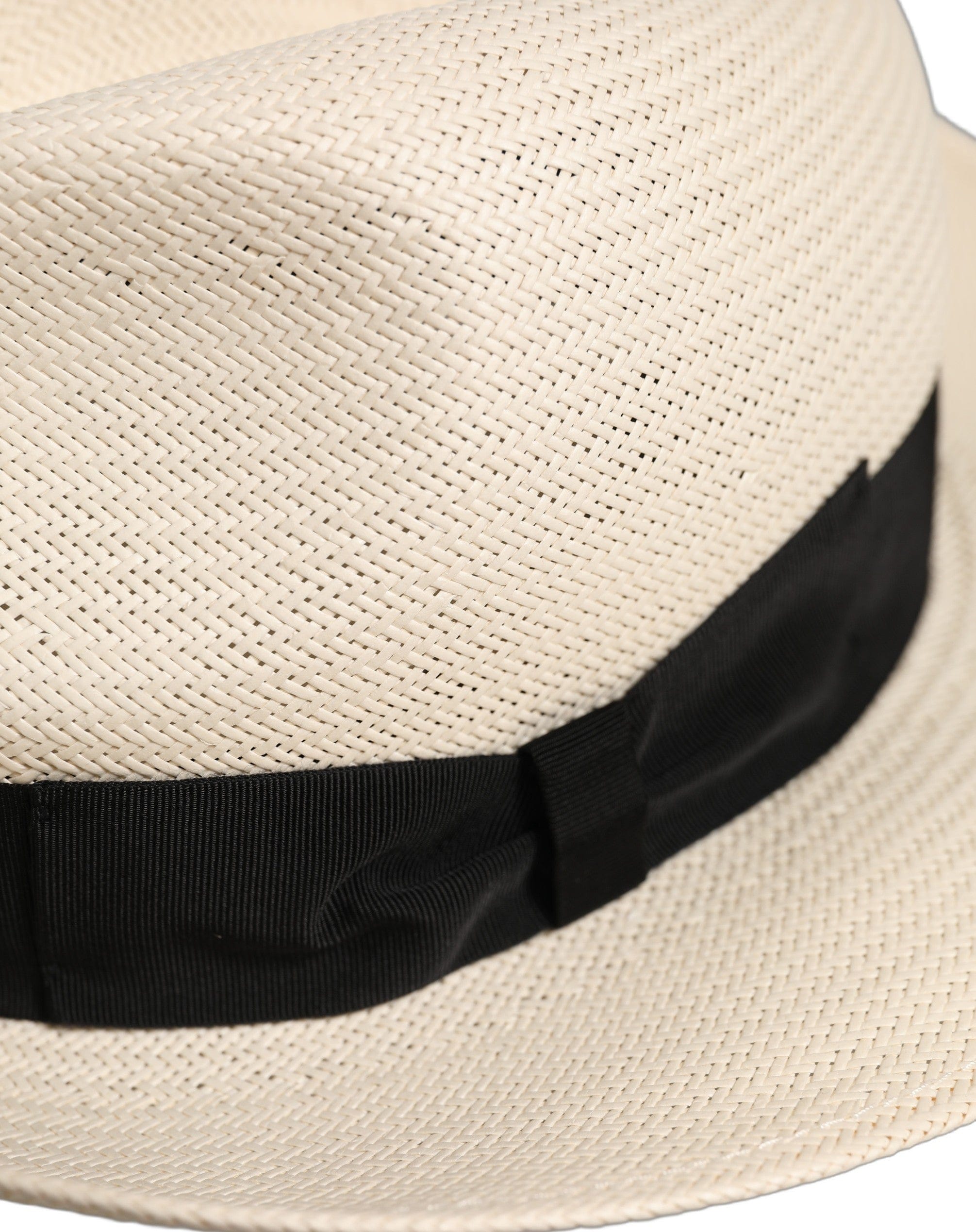 Dolce & Gabbana Men White Paper Straw Fedora Panama Capello Men's Hat