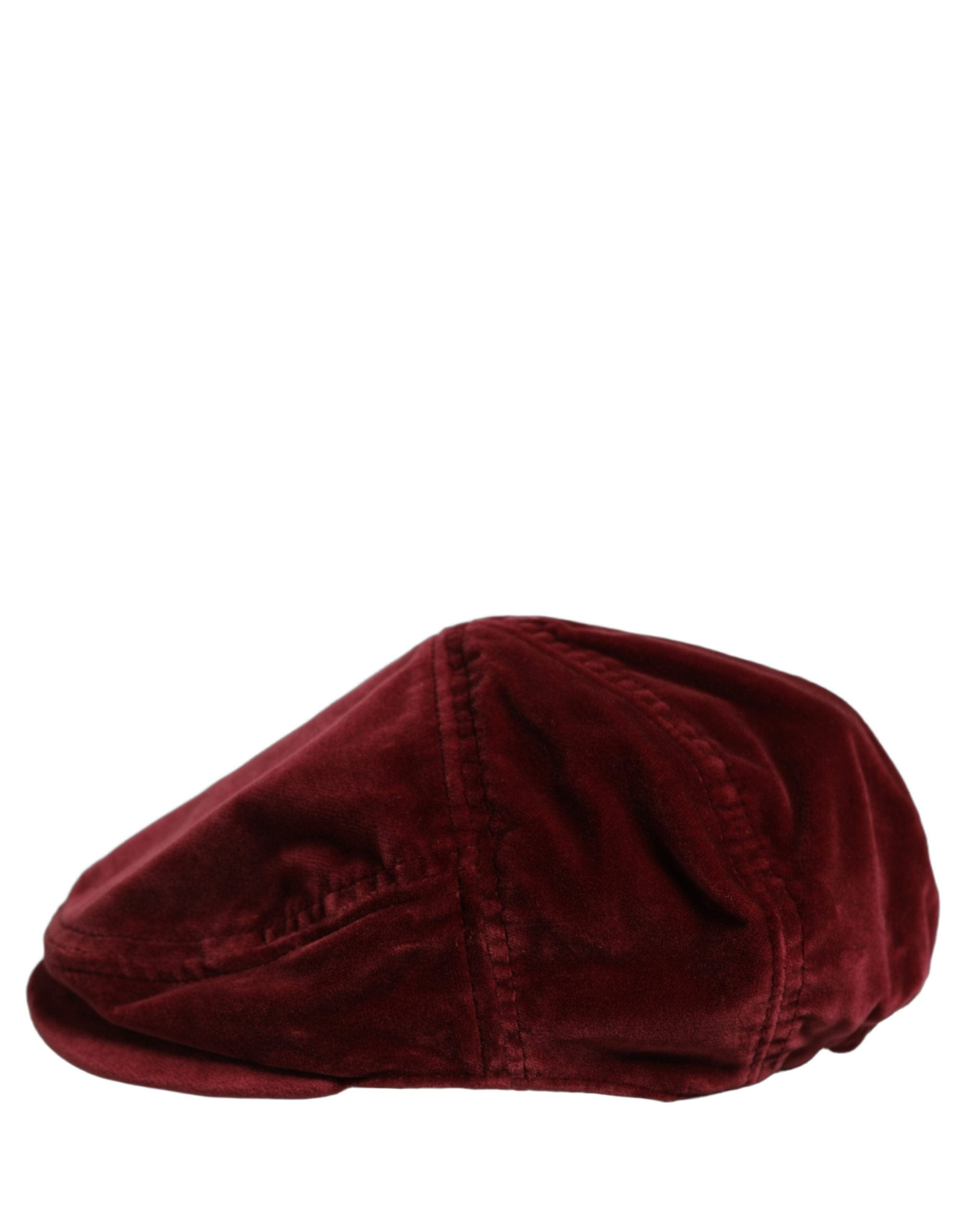Dolce & Gabbana Men Dark Red Cotton Newsboy Capello Cabbie Men's Hat