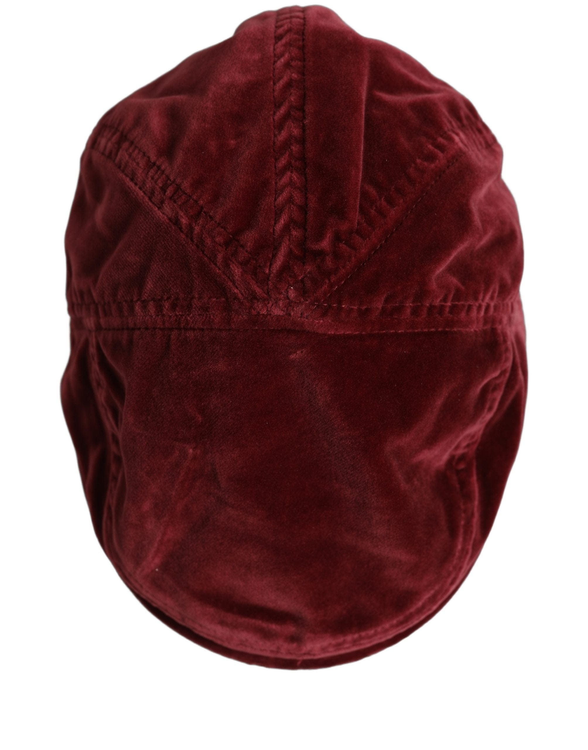Dolce & Gabbana Men Dark Red Cotton Newsboy Capello Cabbie Men's Hat