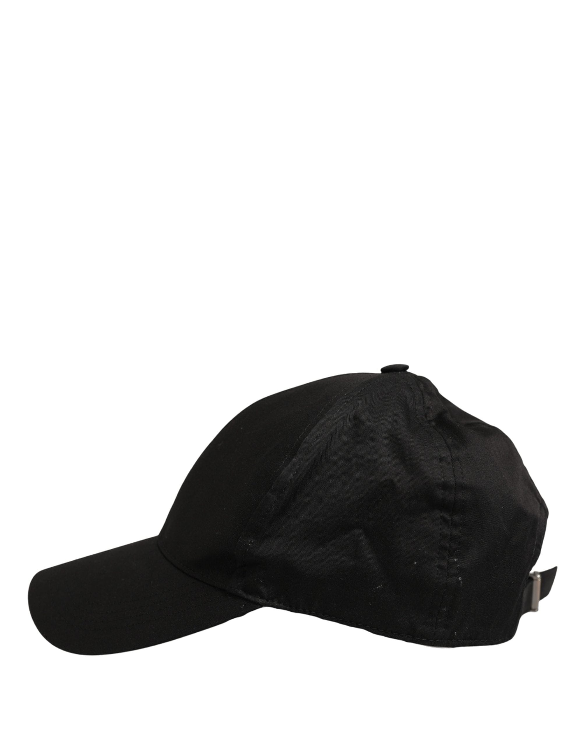 Dolce & Gabbana Men Black Cotton Baseball Cap 6 Panels Men's Hat