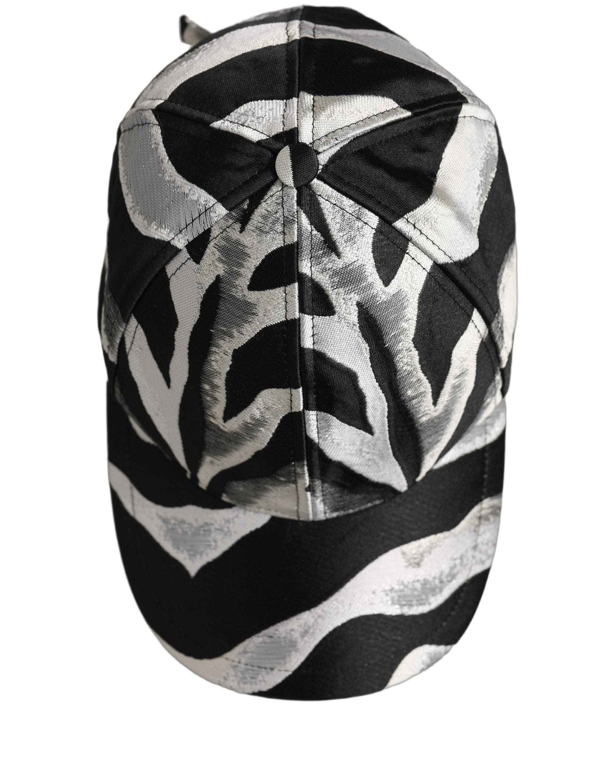 Dolce & Gabbana Men Black Silver Zebra Pattern Baseball Cap Men's Hat