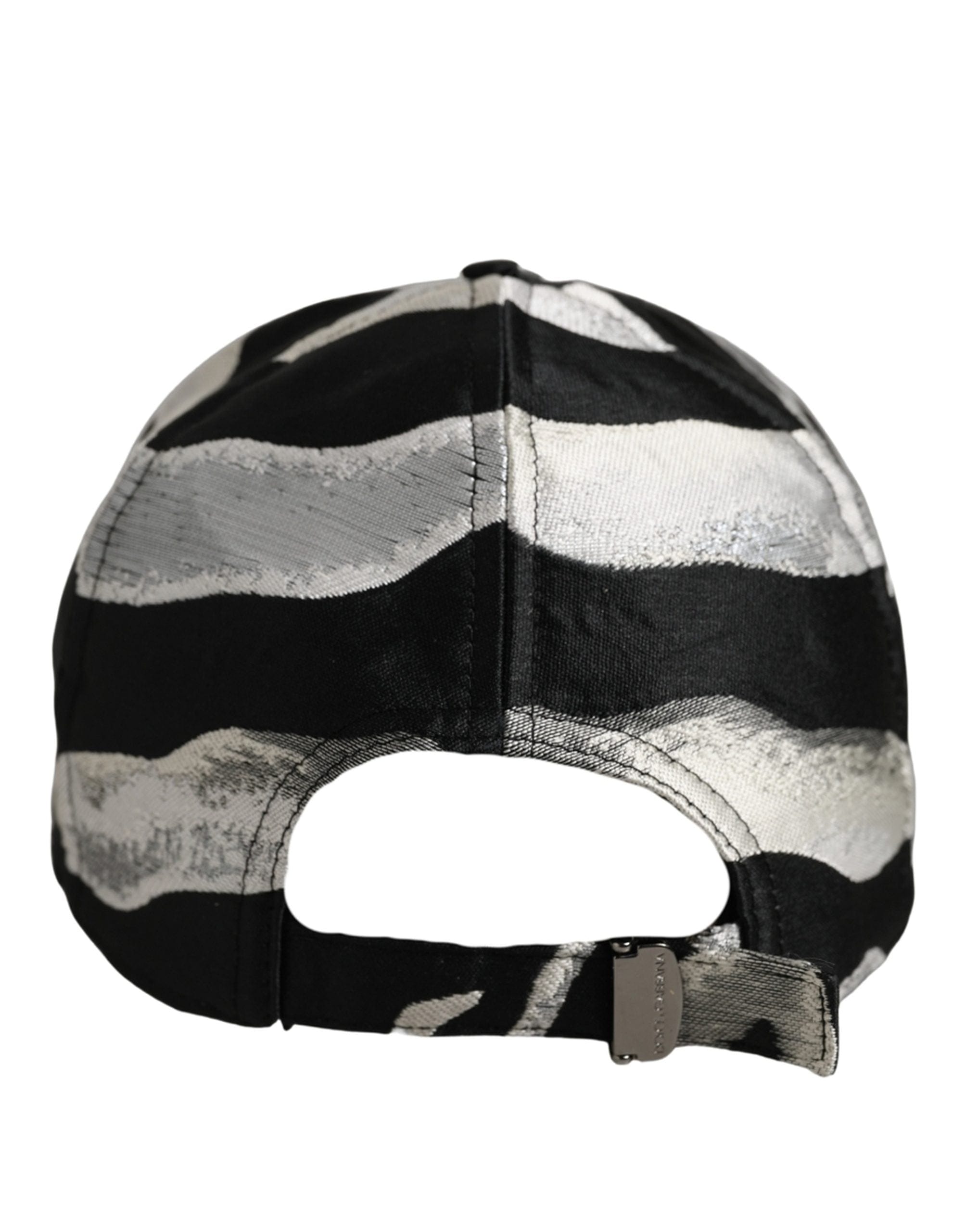 Dolce & Gabbana Men Black Silver Zebra Pattern Baseball Cap Men's Hat