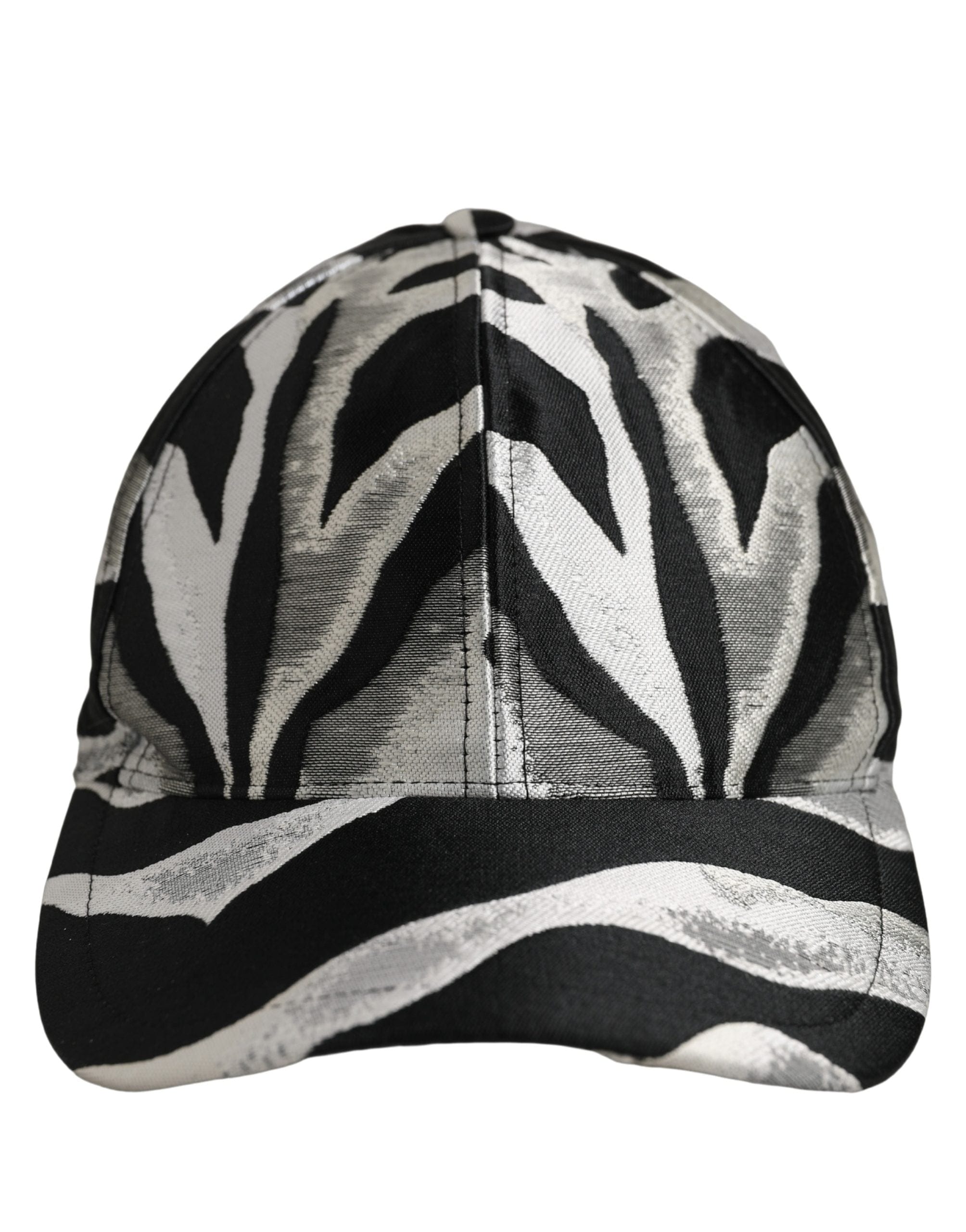 Dolce & Gabbana Men Black Silver Zebra Pattern Baseball Cap Men's Hat