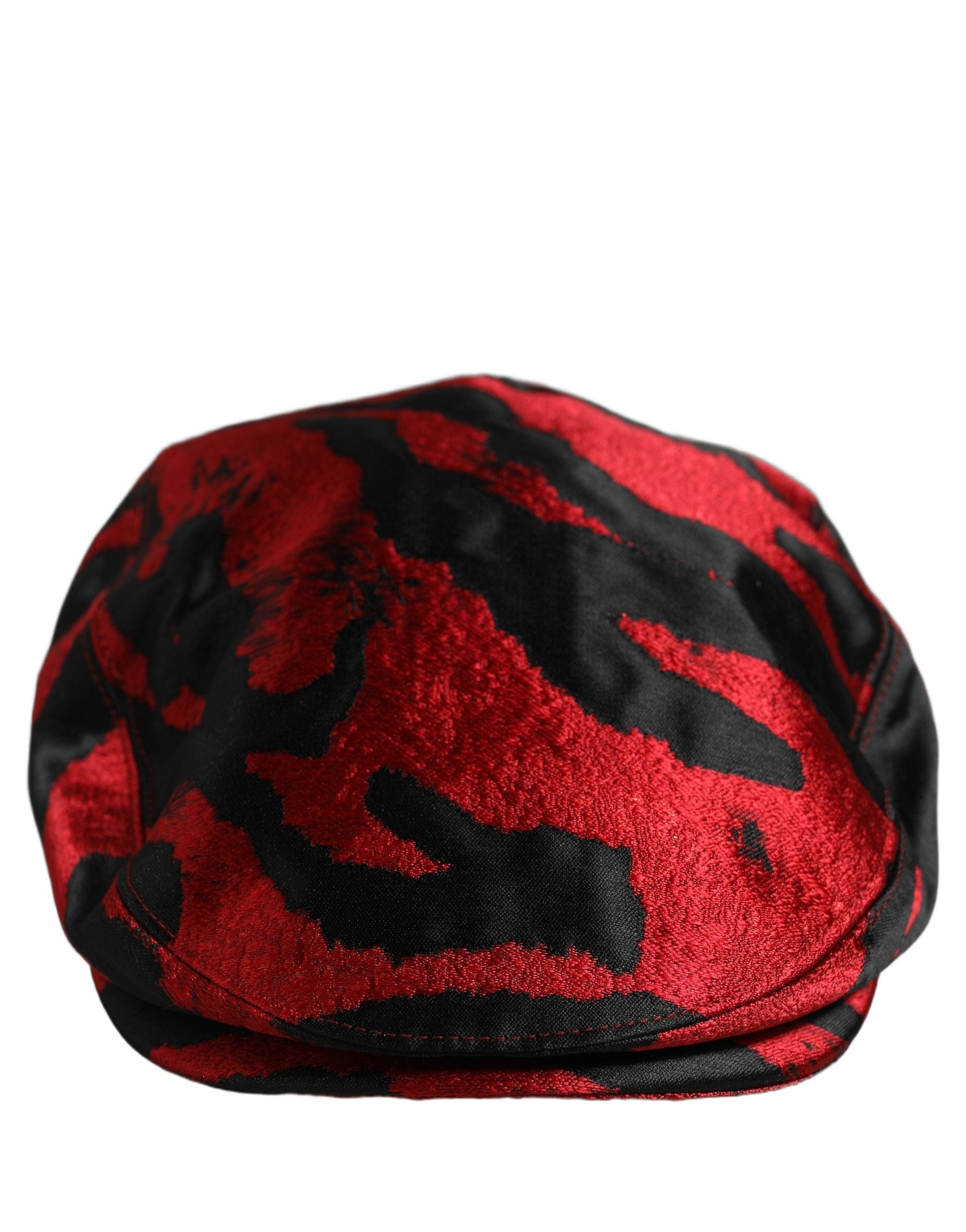 Dolce & Gabbana Men Red Black Stripe Cotton Newsboy Capello Men's Hat