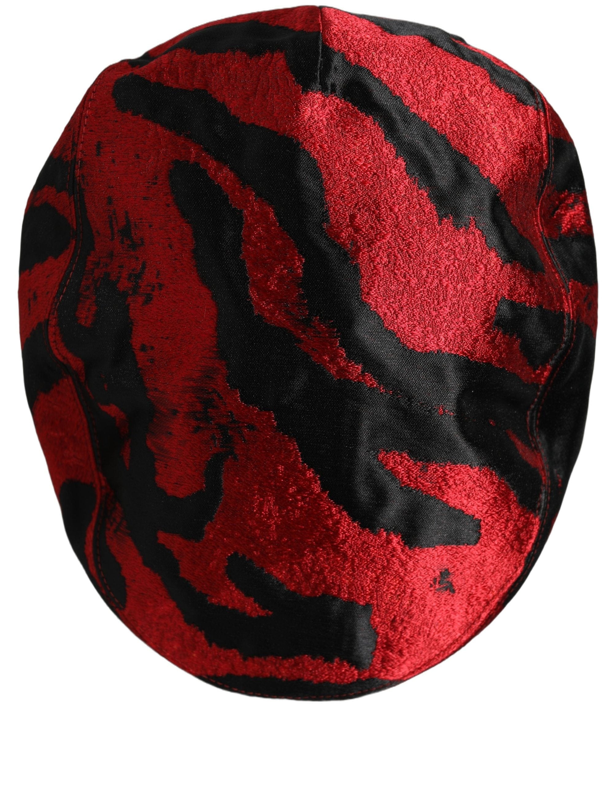 Dolce & Gabbana Men Red Black Stripe Cotton Newsboy Capello Men's Hat