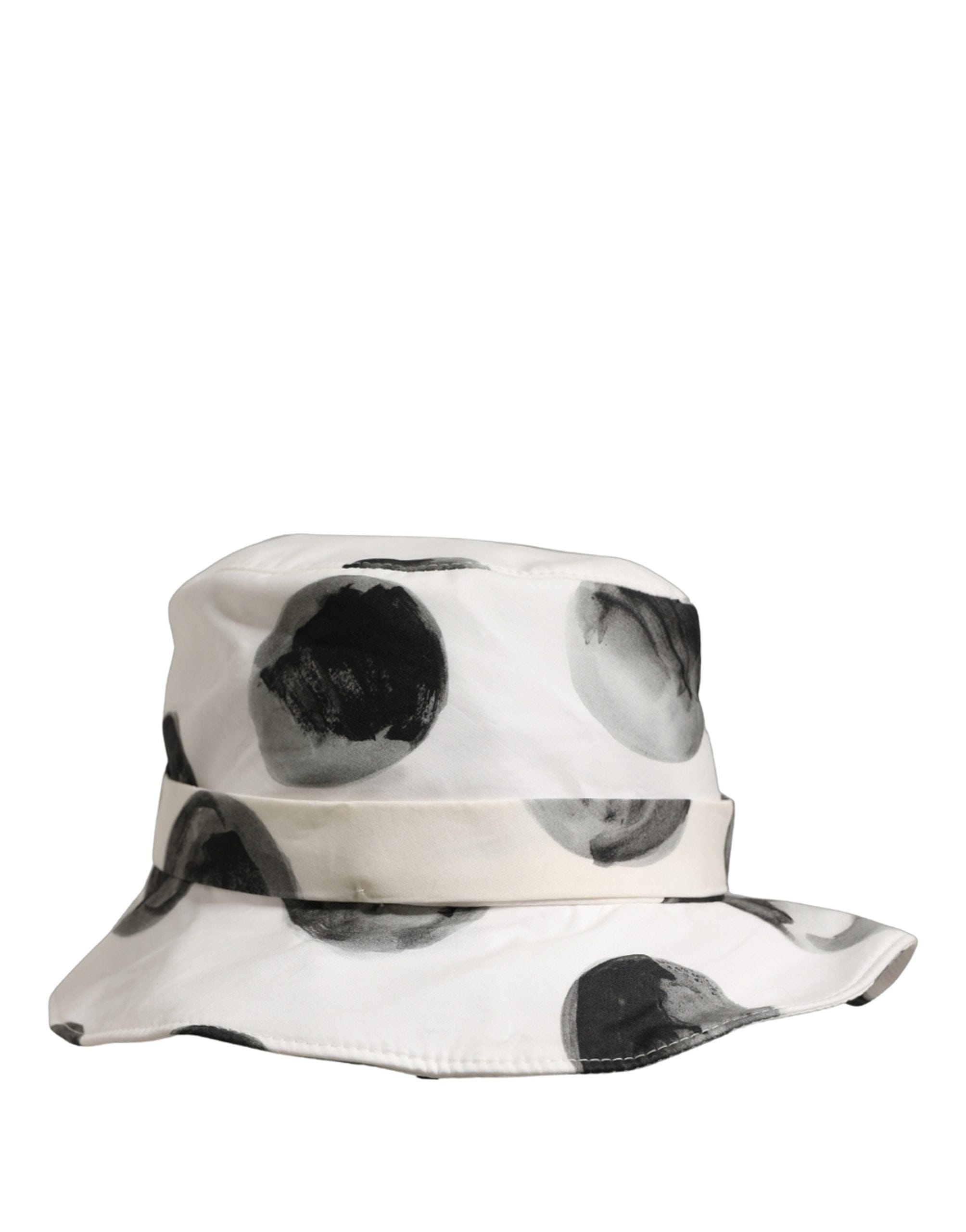 Dolce & Gabbana White Cotton Big Polka Dot Pattern Bucket Women's Hat