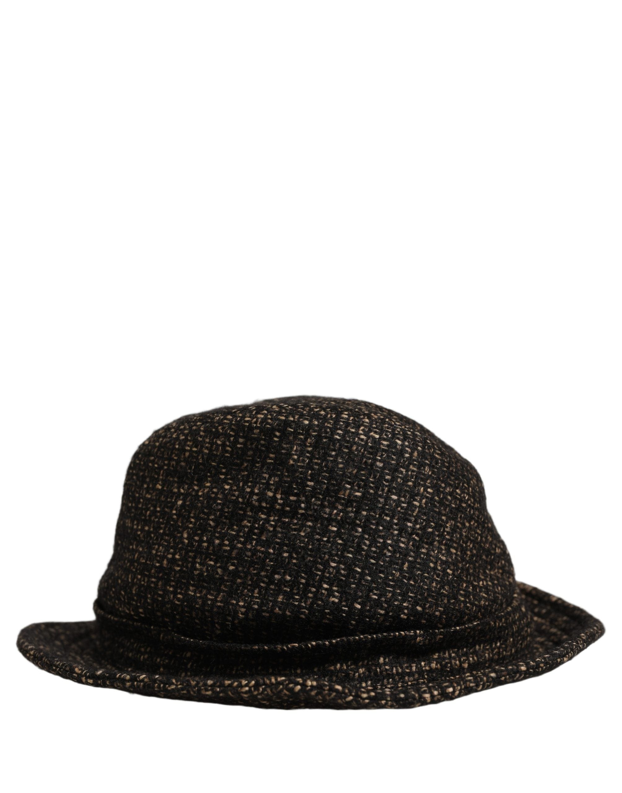 Dolce & Gabbana Gray Melange Blended Textured Tweed Capello Women's Hat