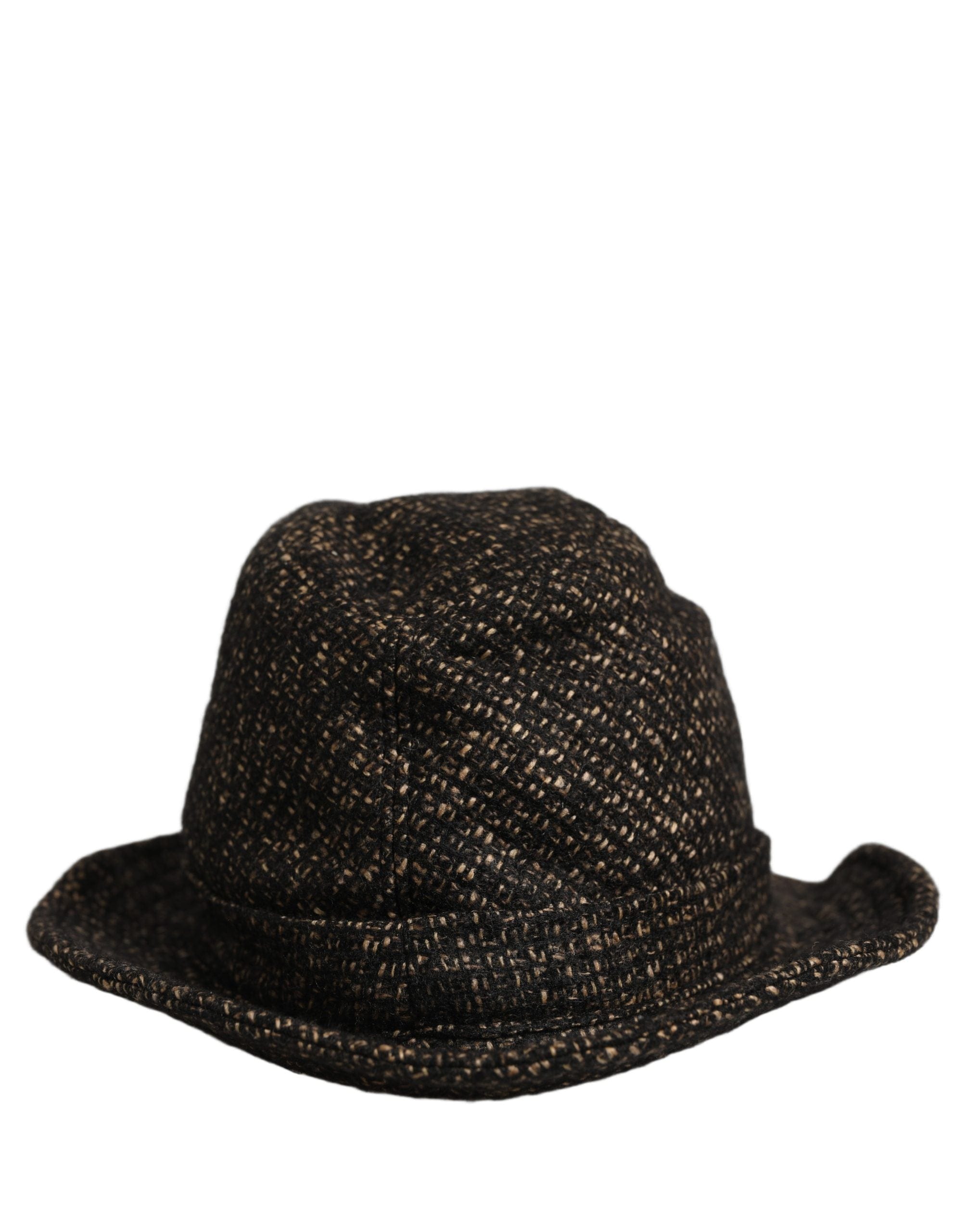 Dolce & Gabbana Gray Melange Blended Textured Tweed Capello Women's Hat