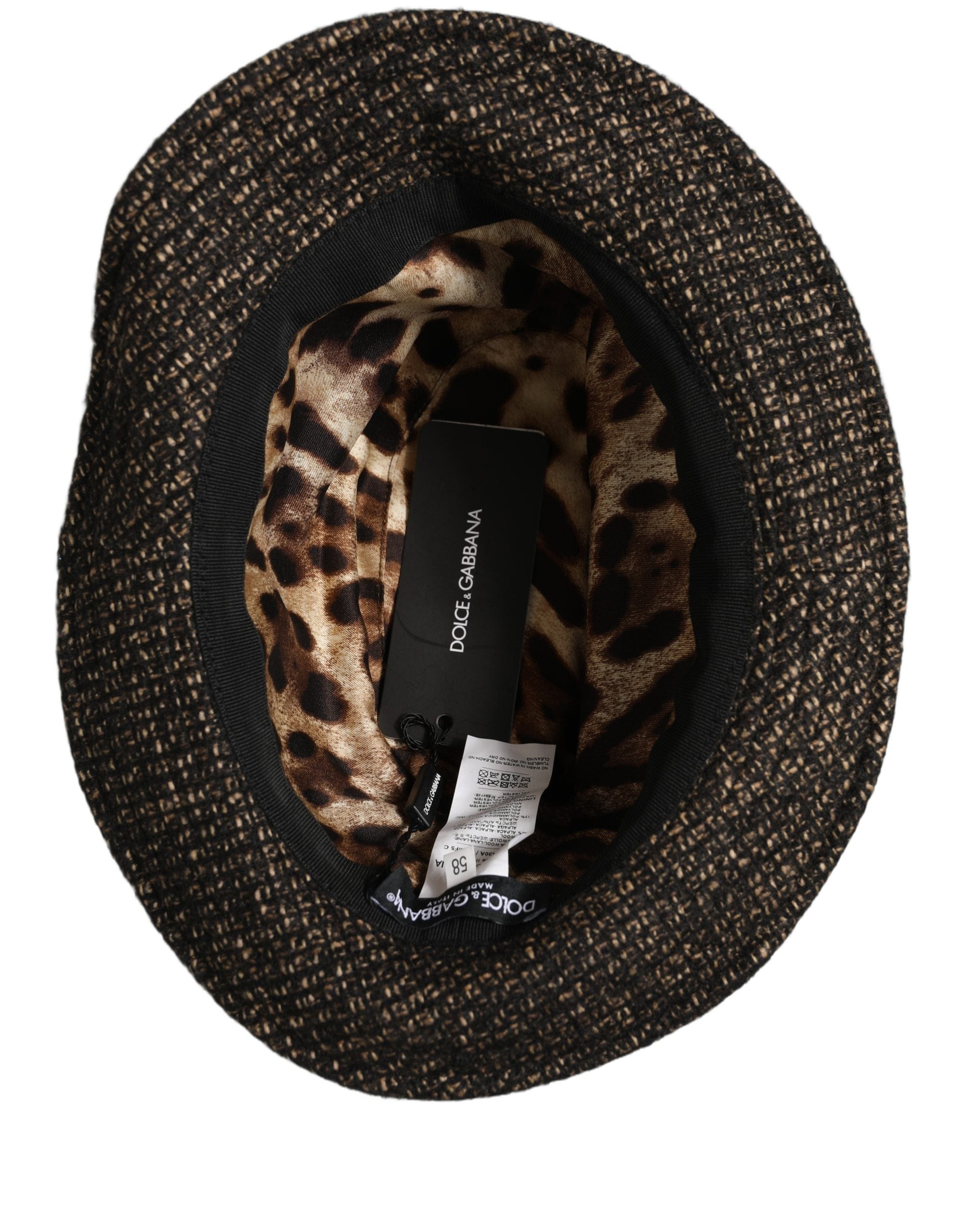 Dolce & Gabbana Gray Melange Blended Textured Tweed Capello Women's Hat