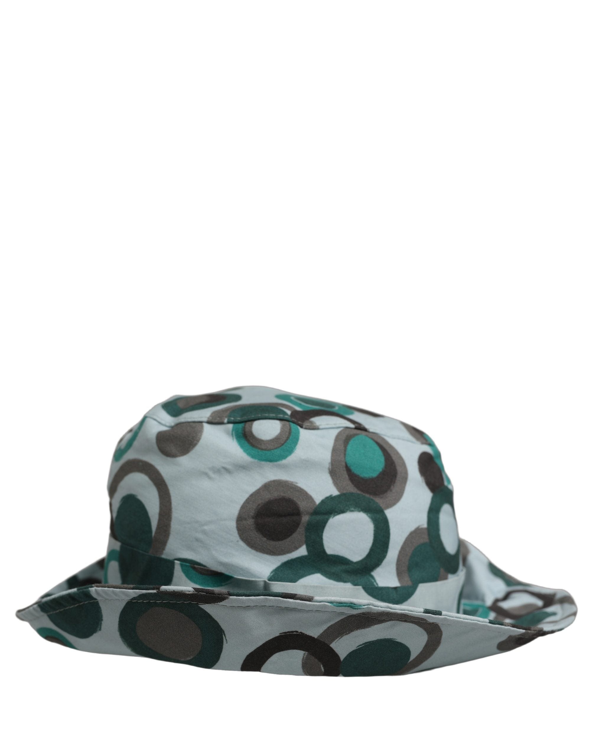 Dolce & Gabbana Teal Cotton Big Polka Dot Pattern Bucket Women's Hat