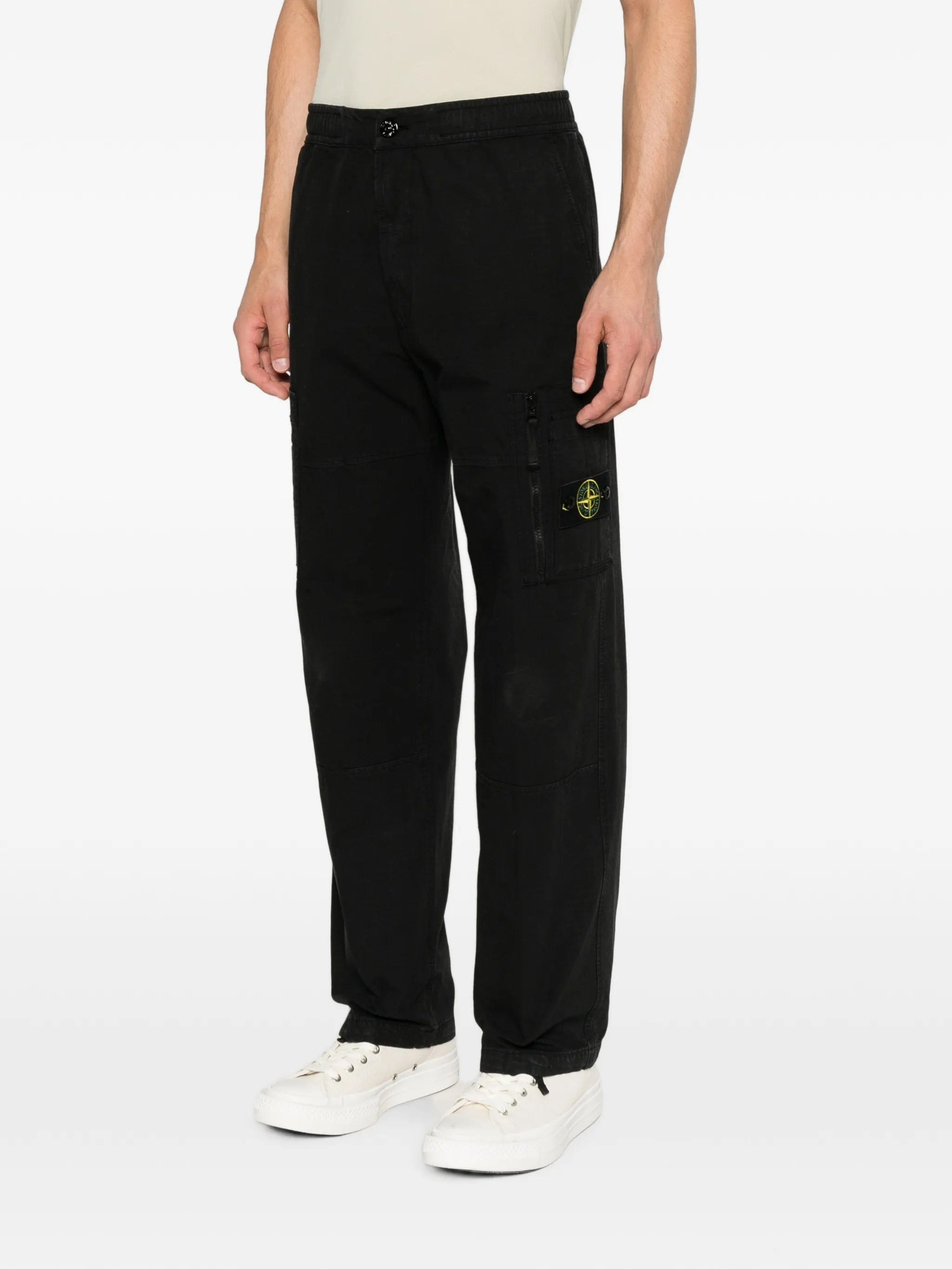 Stone Island logo - patch cargo pants
