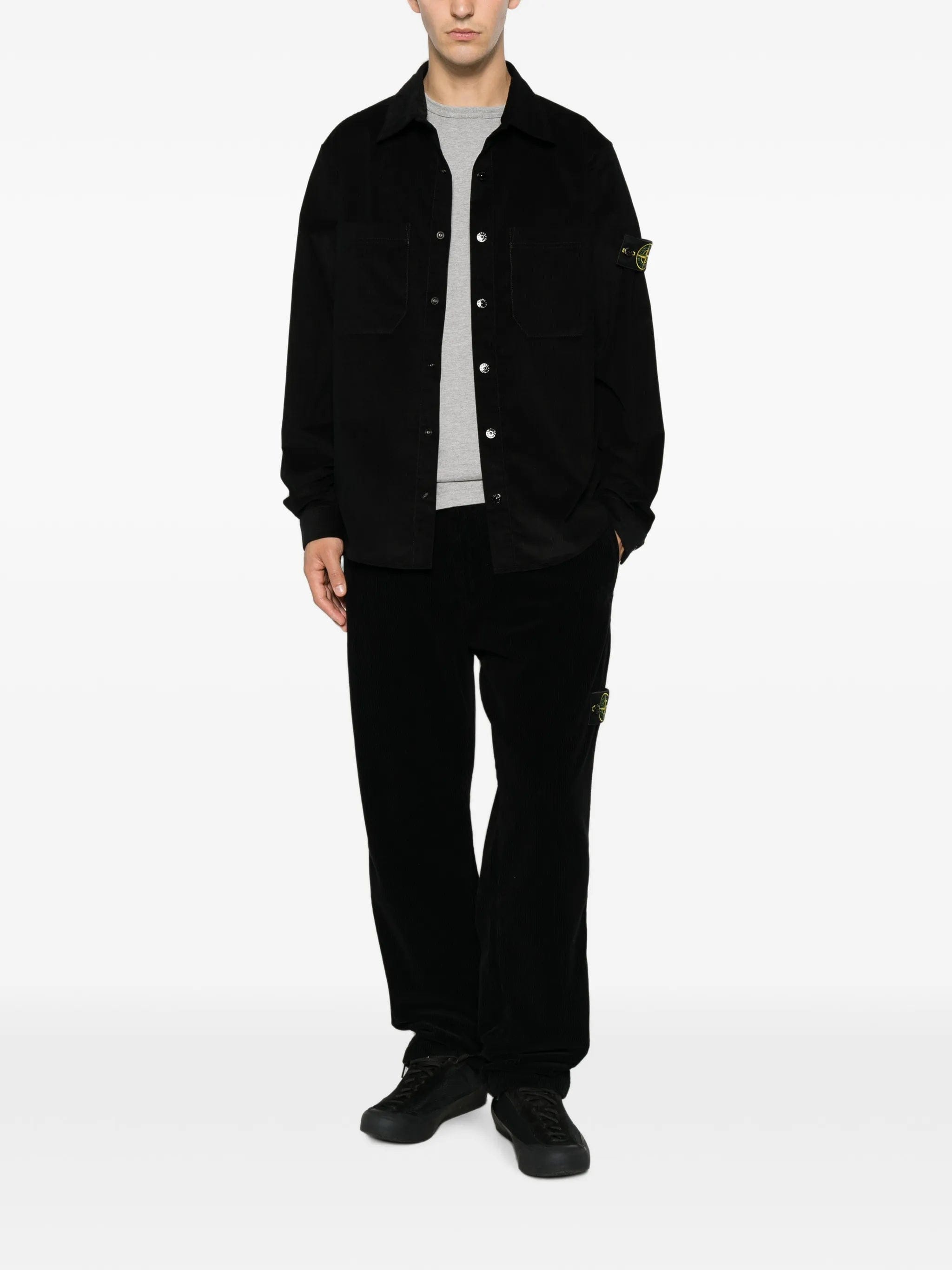 Stone Island corduroy - texture logo - patch shirt