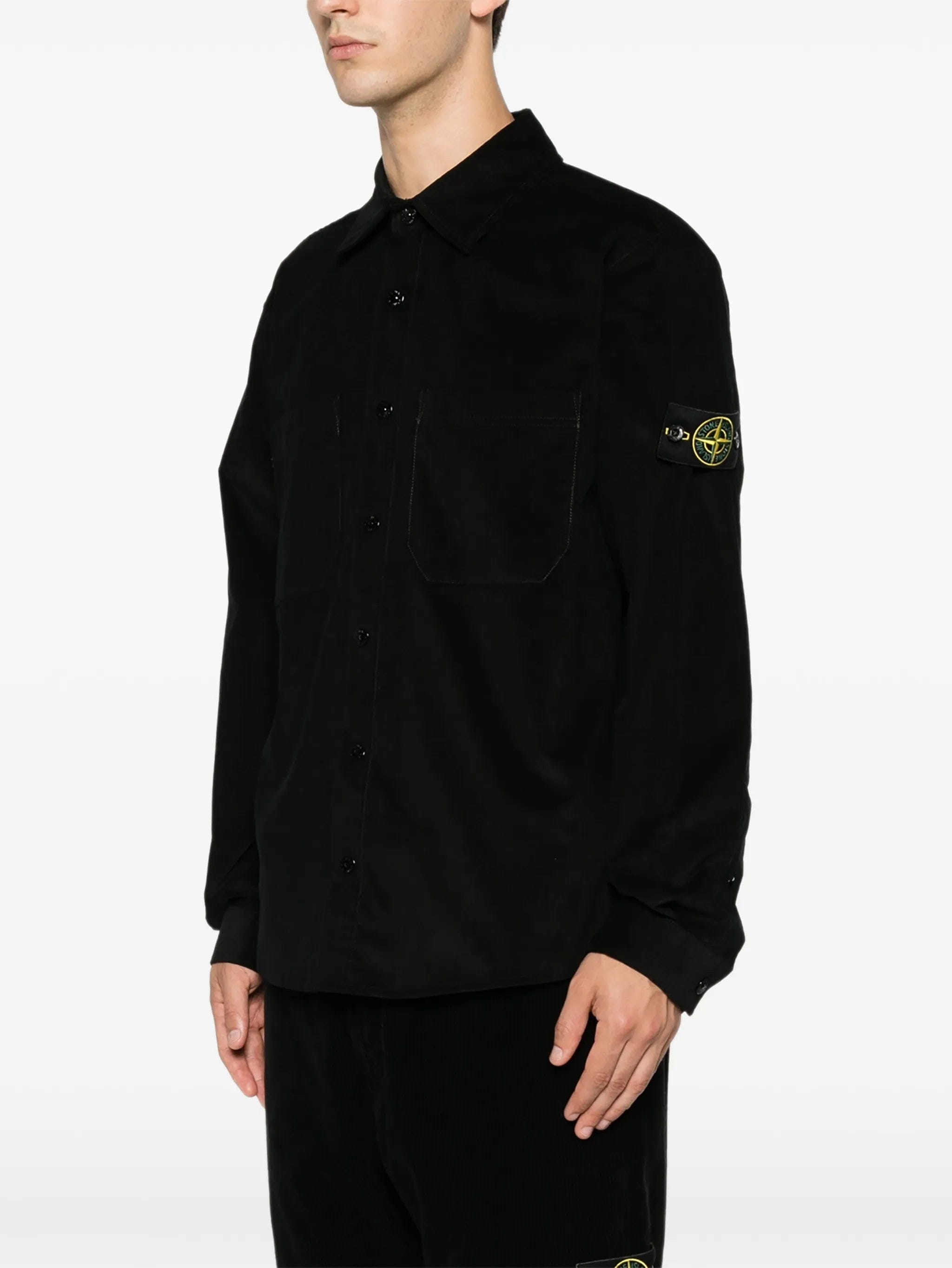 Stone Island corduroy - texture logo - patch shirt