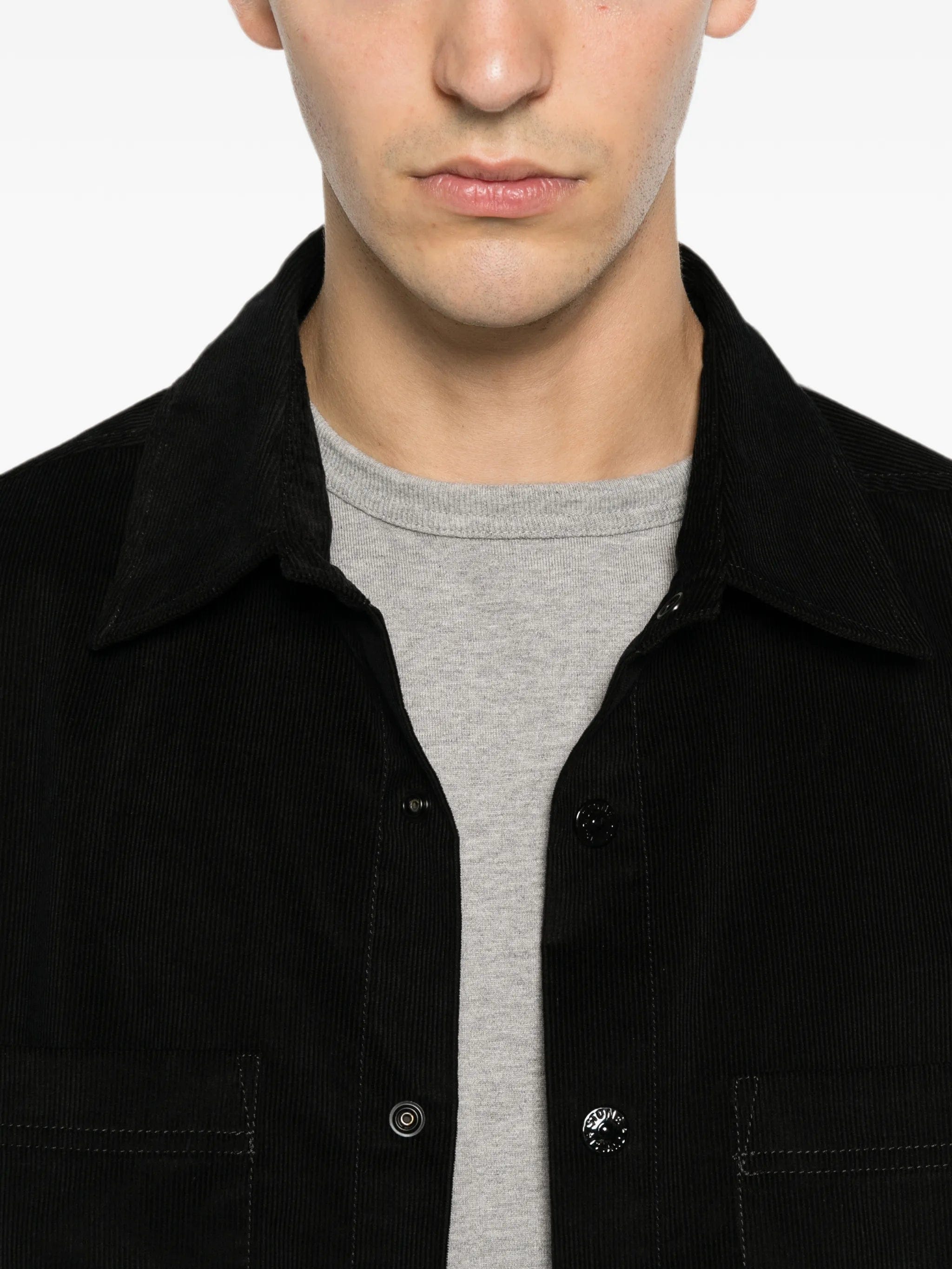 Stone Island corduroy - texture logo - patch shirt