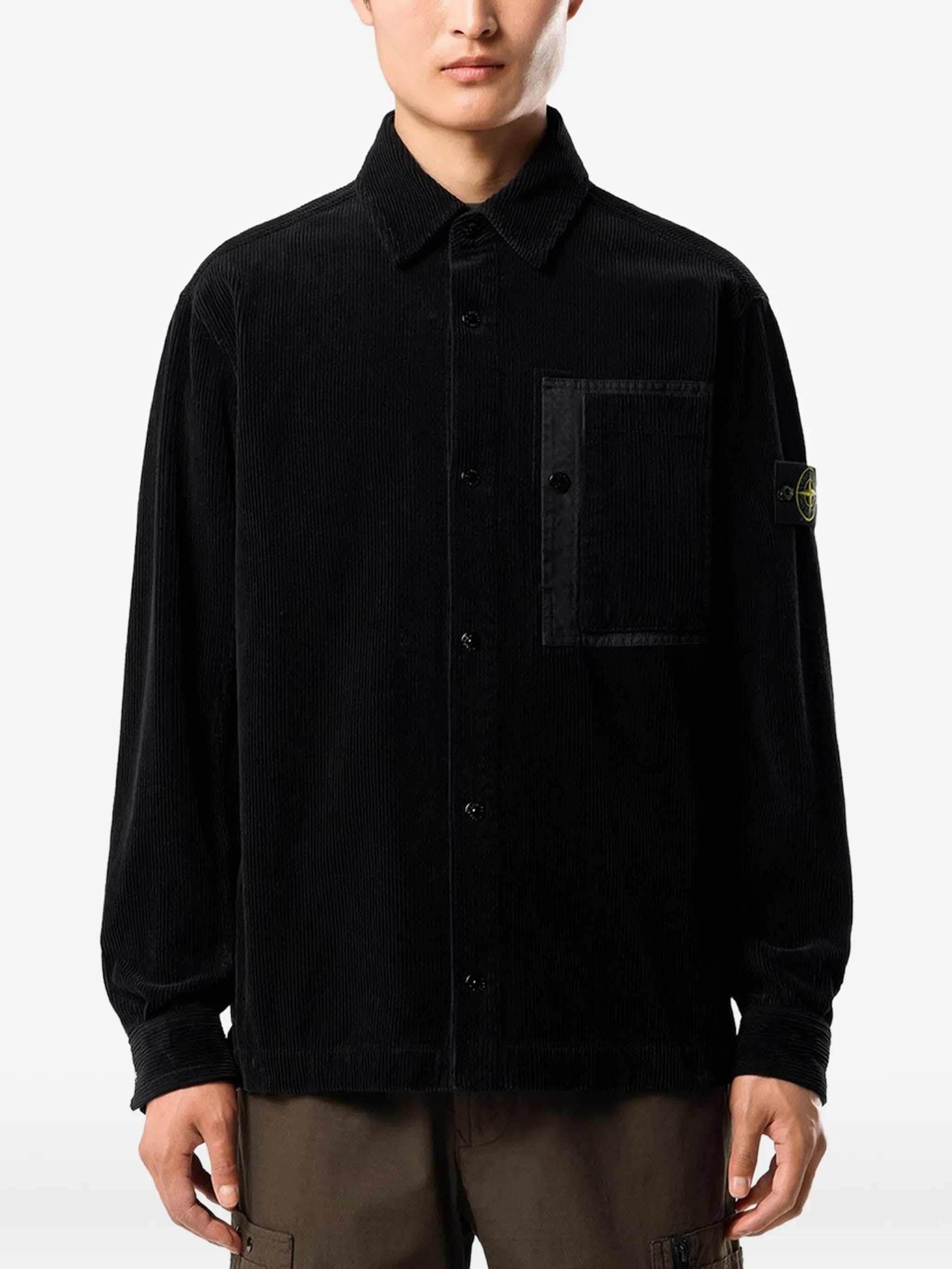 Stone Island corduroy - texture chest - pocket shirt