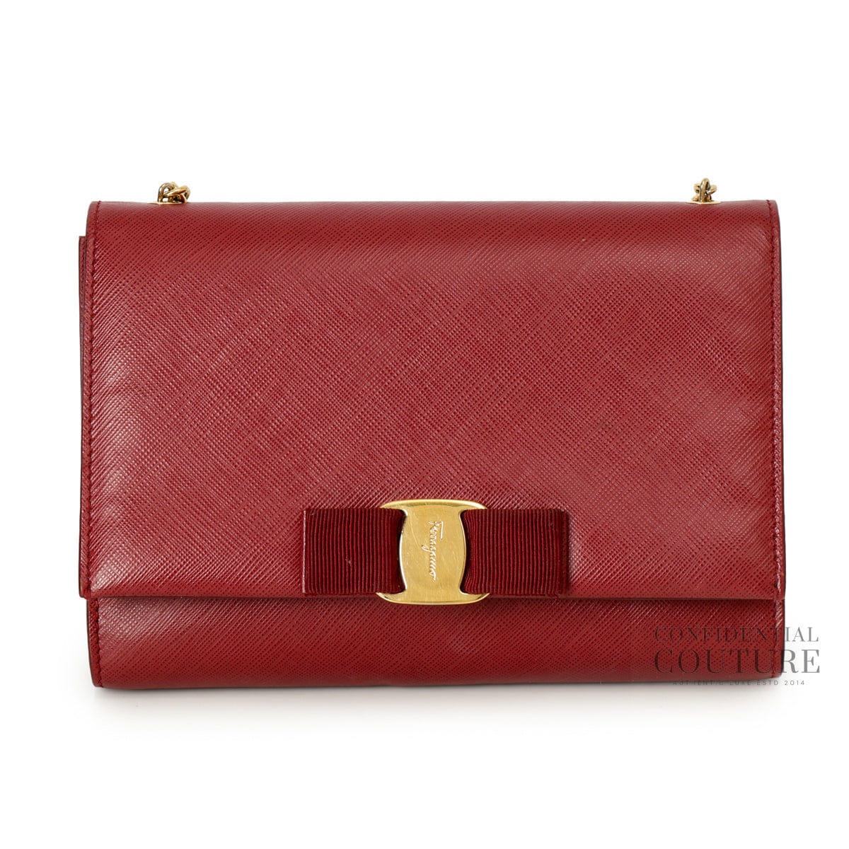 Salvatore Ferragamo Ginny Vara Wine Medium Shoulder Bag