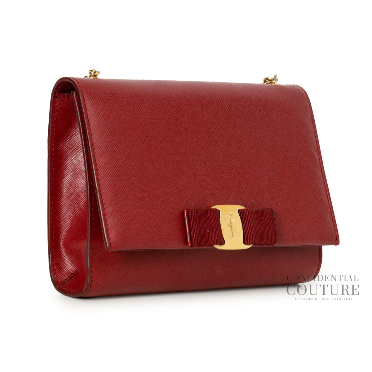 Salvatore Ferragamo Ginny Vara Wine Medium Shoulder Bag