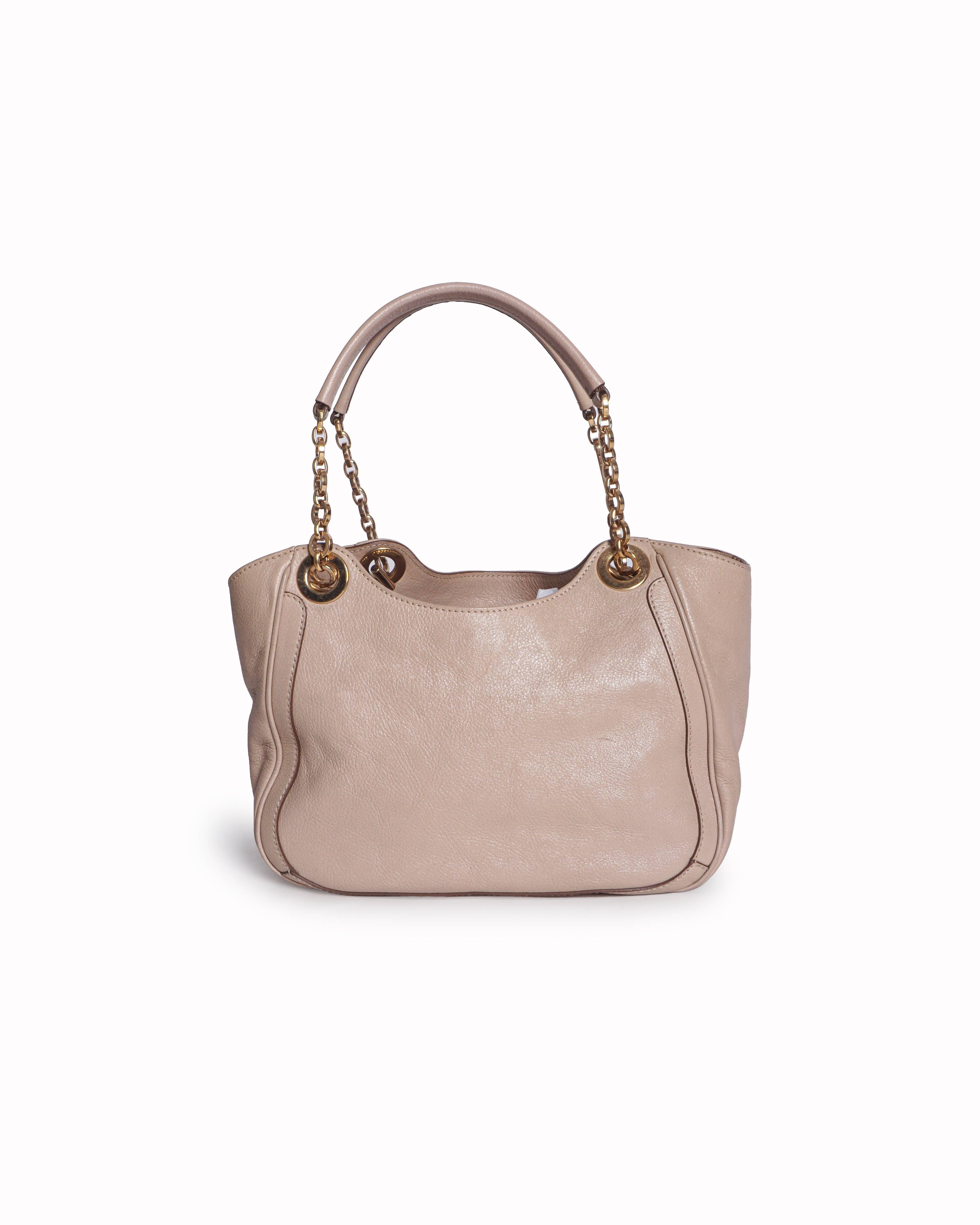Salvatore Ferragamo Blush Pink Gancini Chain Shoulder Bag