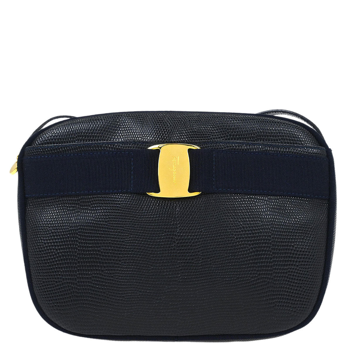Salvatore Ferragamo Navy Vara Shoulder Bag