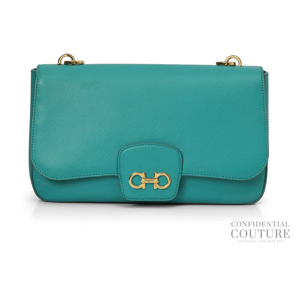 Salvatore Ferragamo Sea Green Rory Shoulder Bag