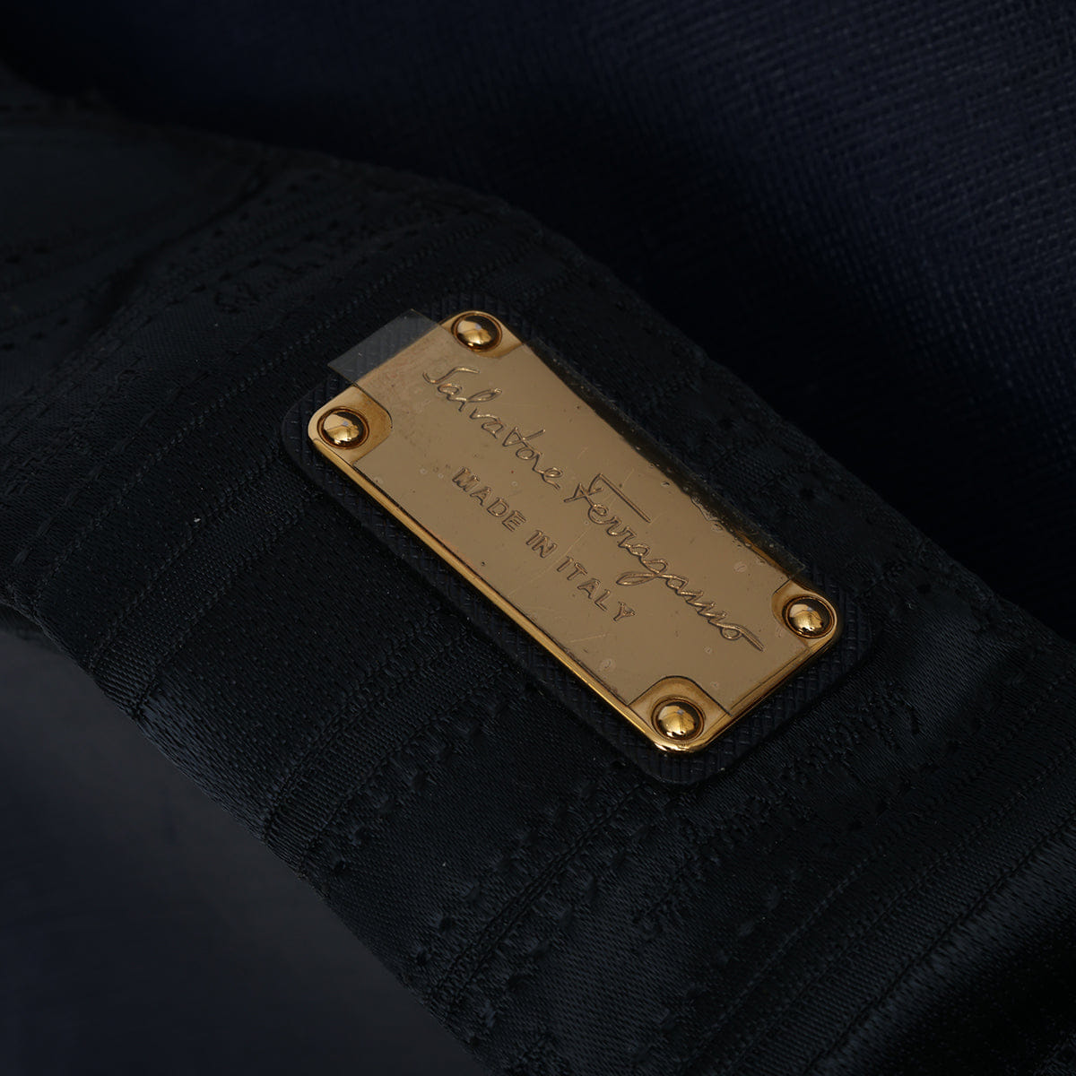 Salvatore Ferragamo Dark Blue Leather Gancini Shoulder Bag One Size