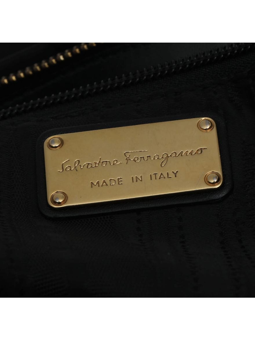 Salvatore Ferragamo Black Vara Nylon Shoulder Bag