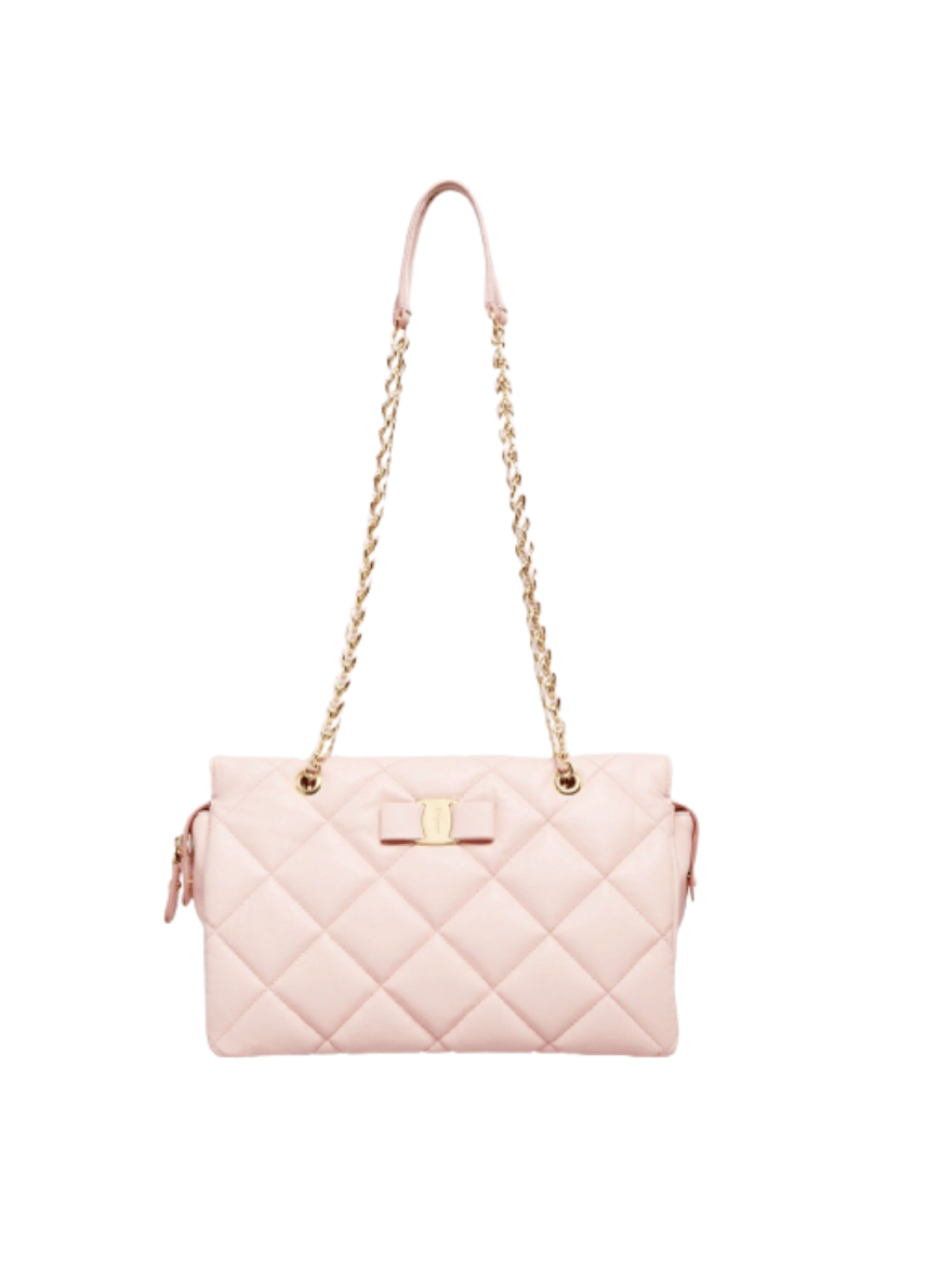 Salvatore Ferragamo Blush Pink Quilted Shoulder Bag