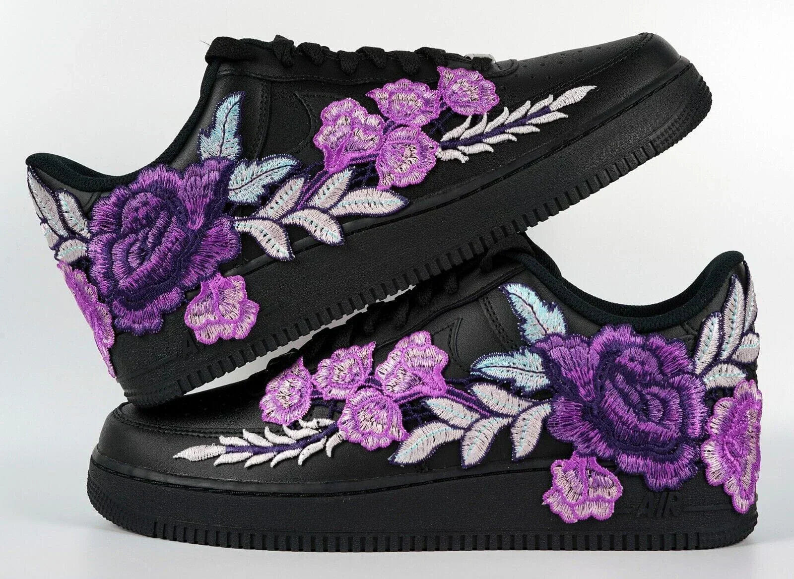 Mdcustoms Embroided Lightning Purple Rose Black Af1