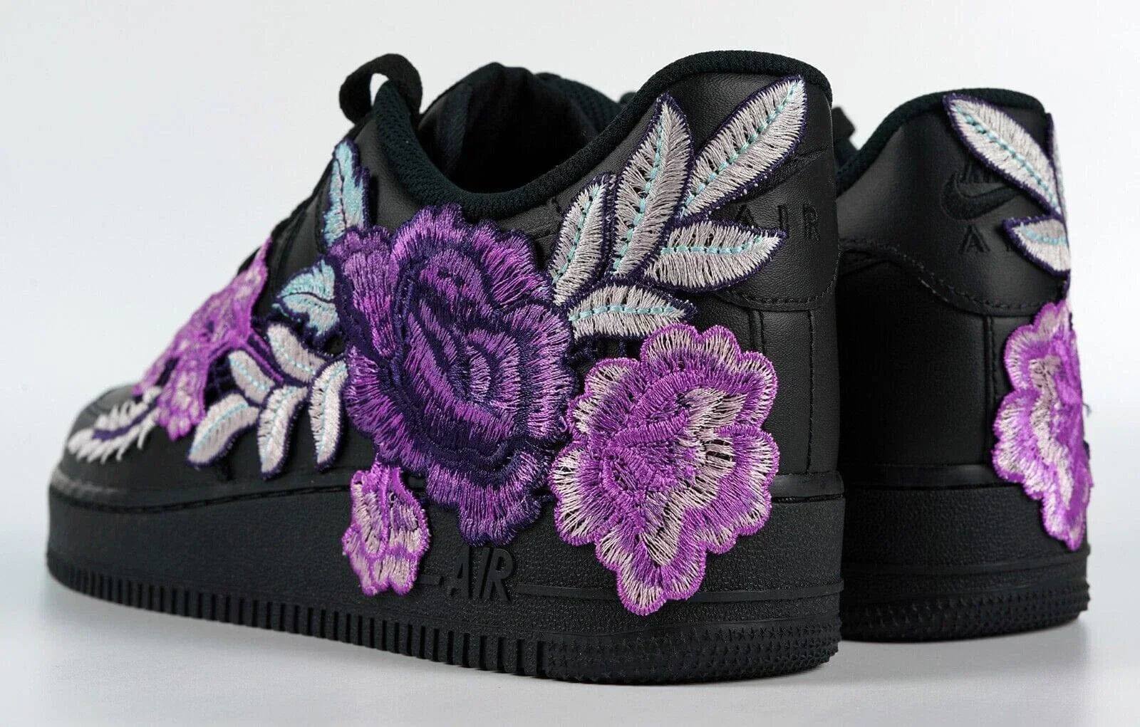 Mdcustoms Embroided Lightning Purple Rose Black Af1