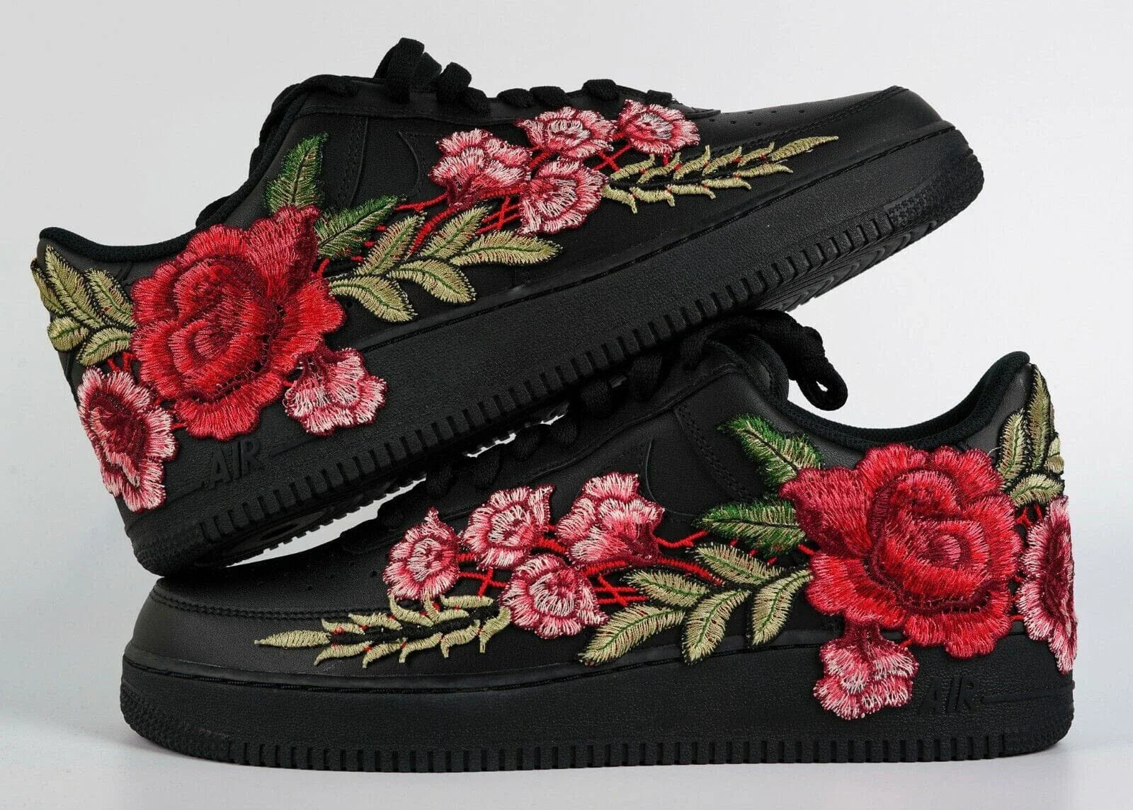 MD Customs Embroided Rose Black Af1
