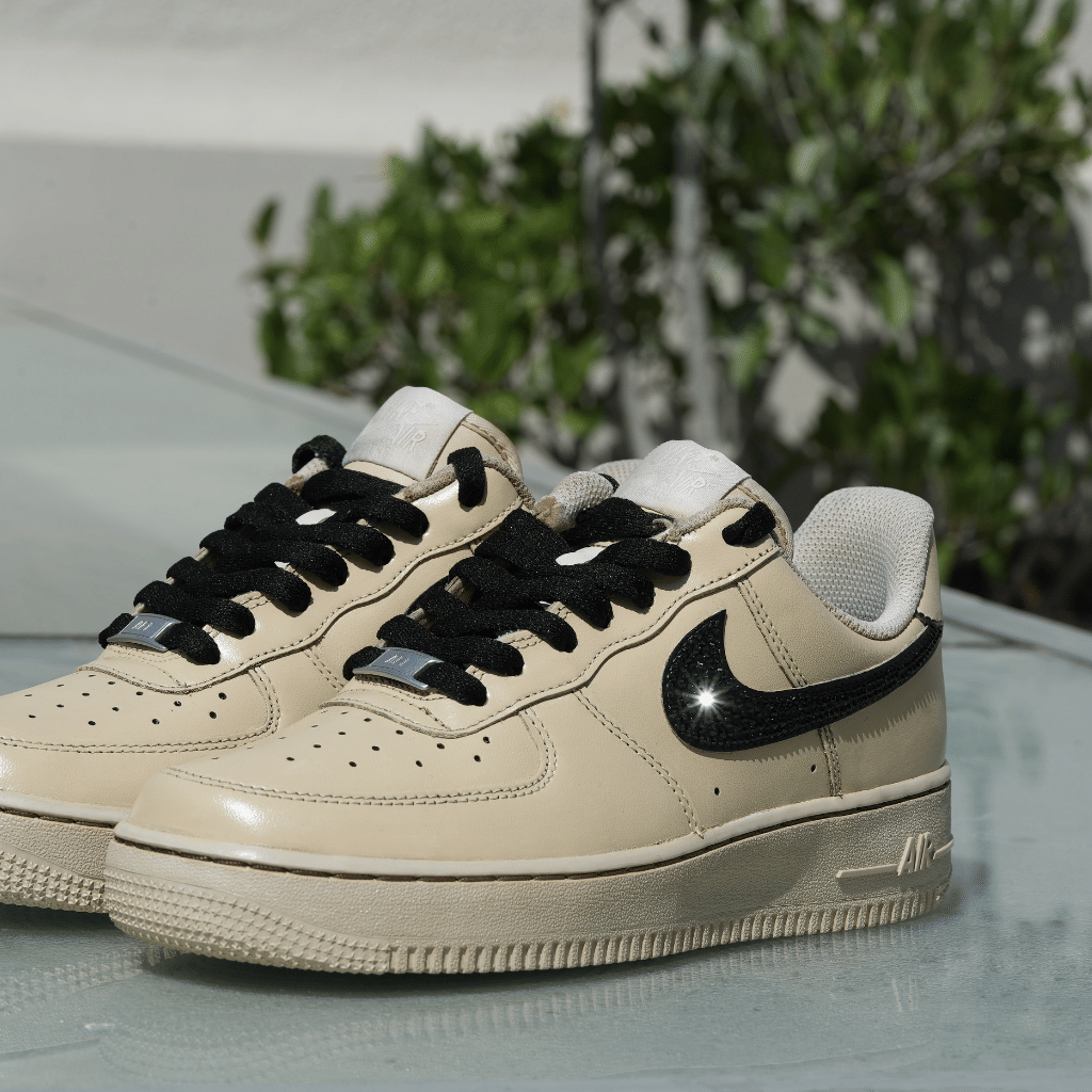 Mdcustoms COFFEE CRYSTAL SWOOSH AF1