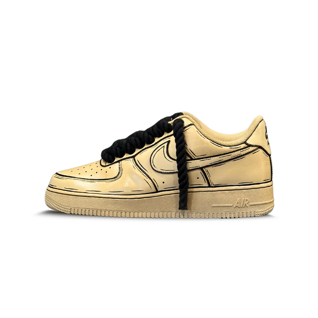 Mdcustoms COFFEE BLACK DASH AF1 (BLACK ROPE)
