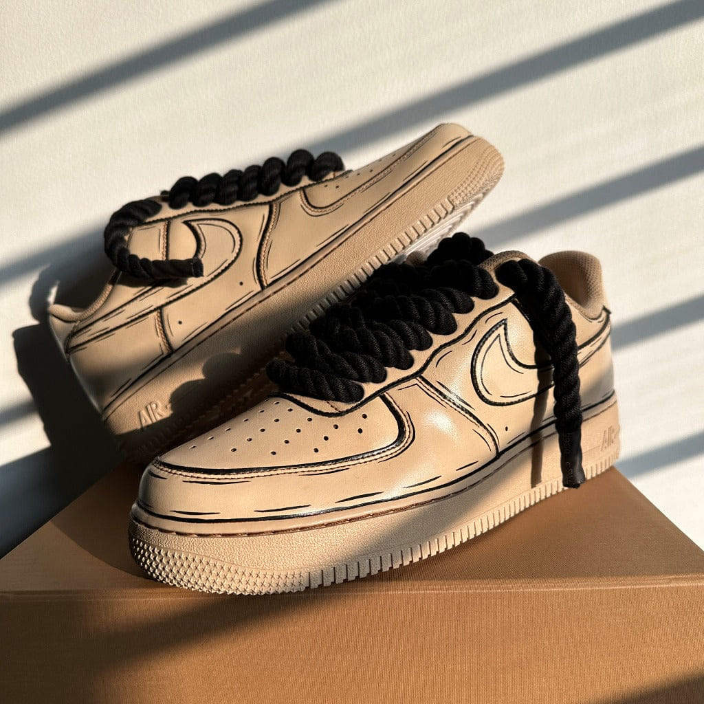 Mdcustoms COFFEE BLACK DASH AF1 (BLACK ROPE)
