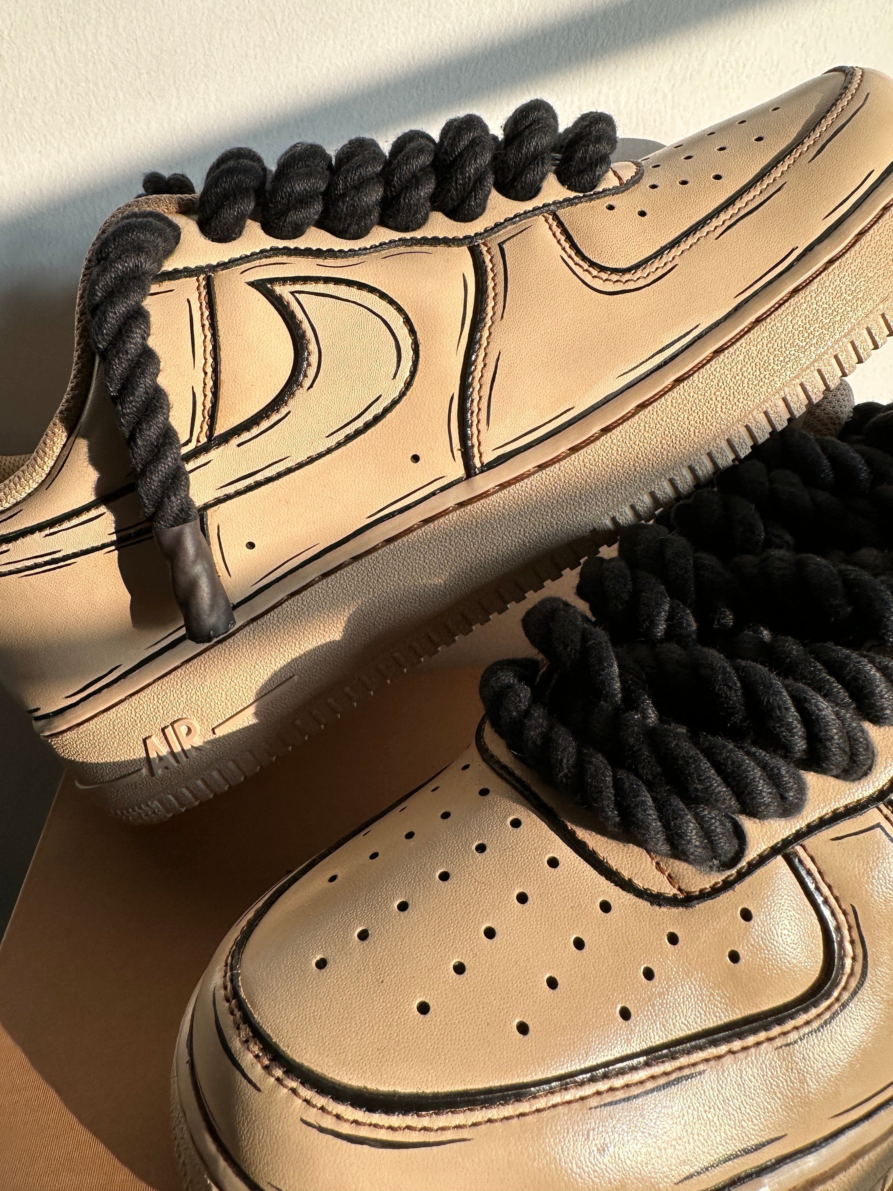 Mdcustoms COFFEE BLACK DASH AF1 (BLACK ROPE)
