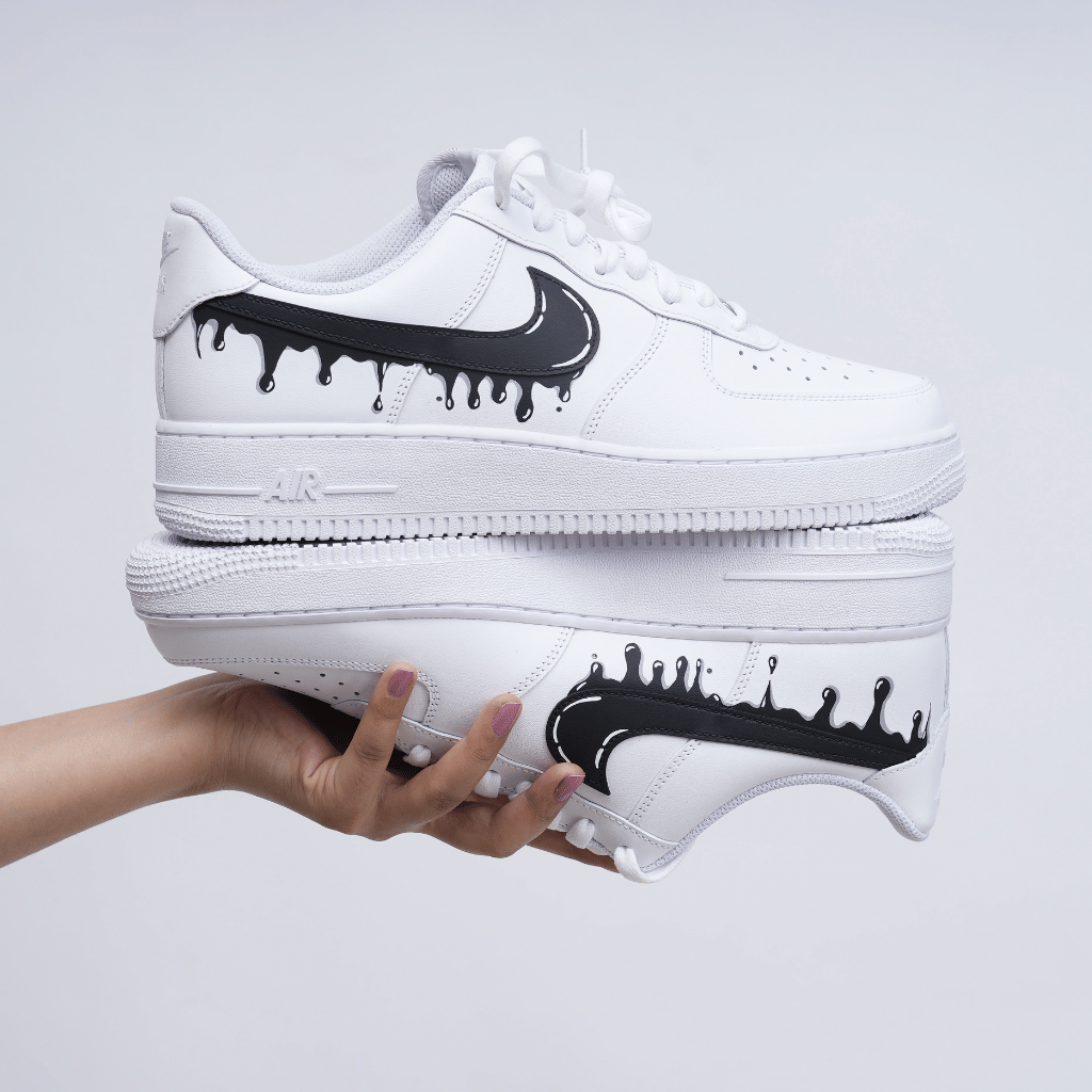 Mdcustoms BLACK DRIP SWOOSH AF1