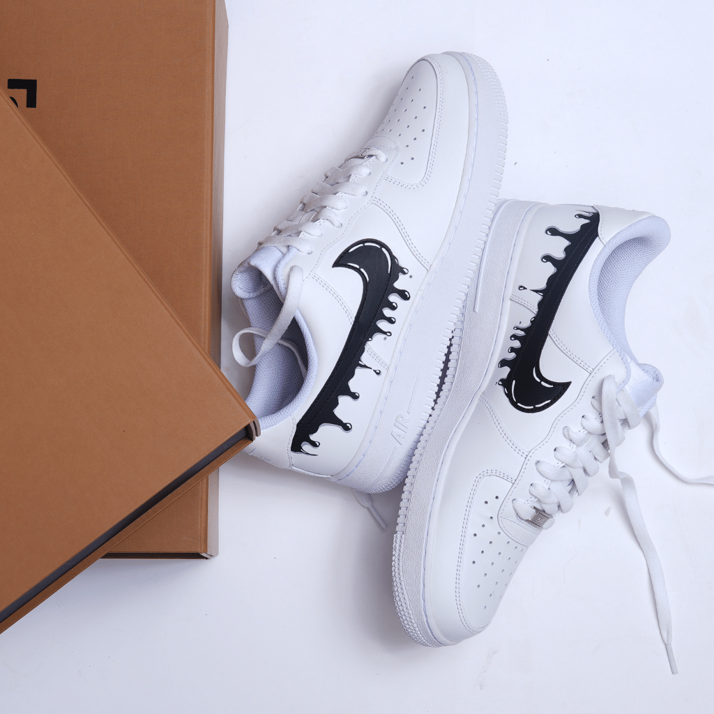 Mdcustoms BLACK DRIP SWOOSH AF1
