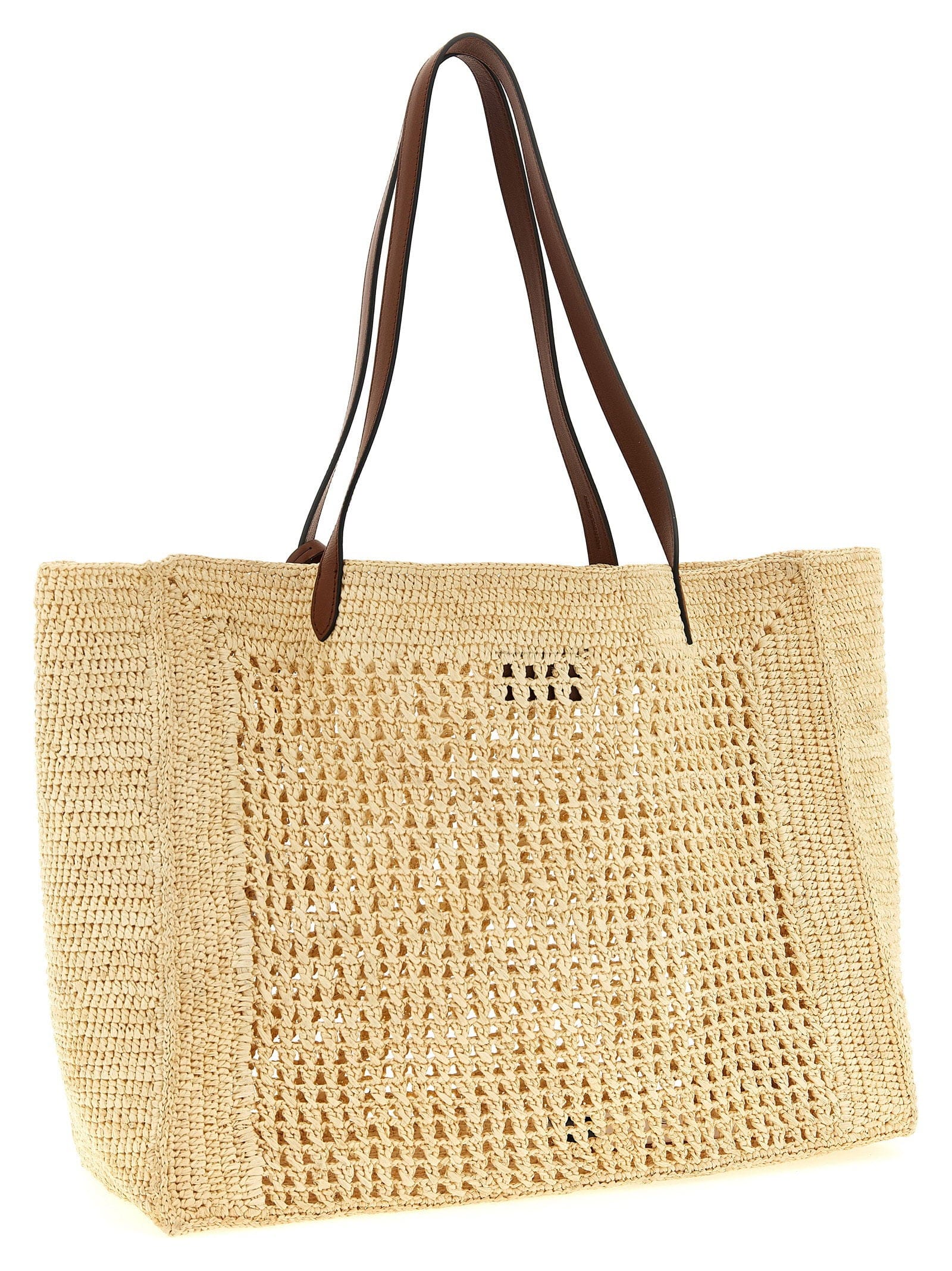 Mulberry Raffia Crochet Tote Bag — Natural