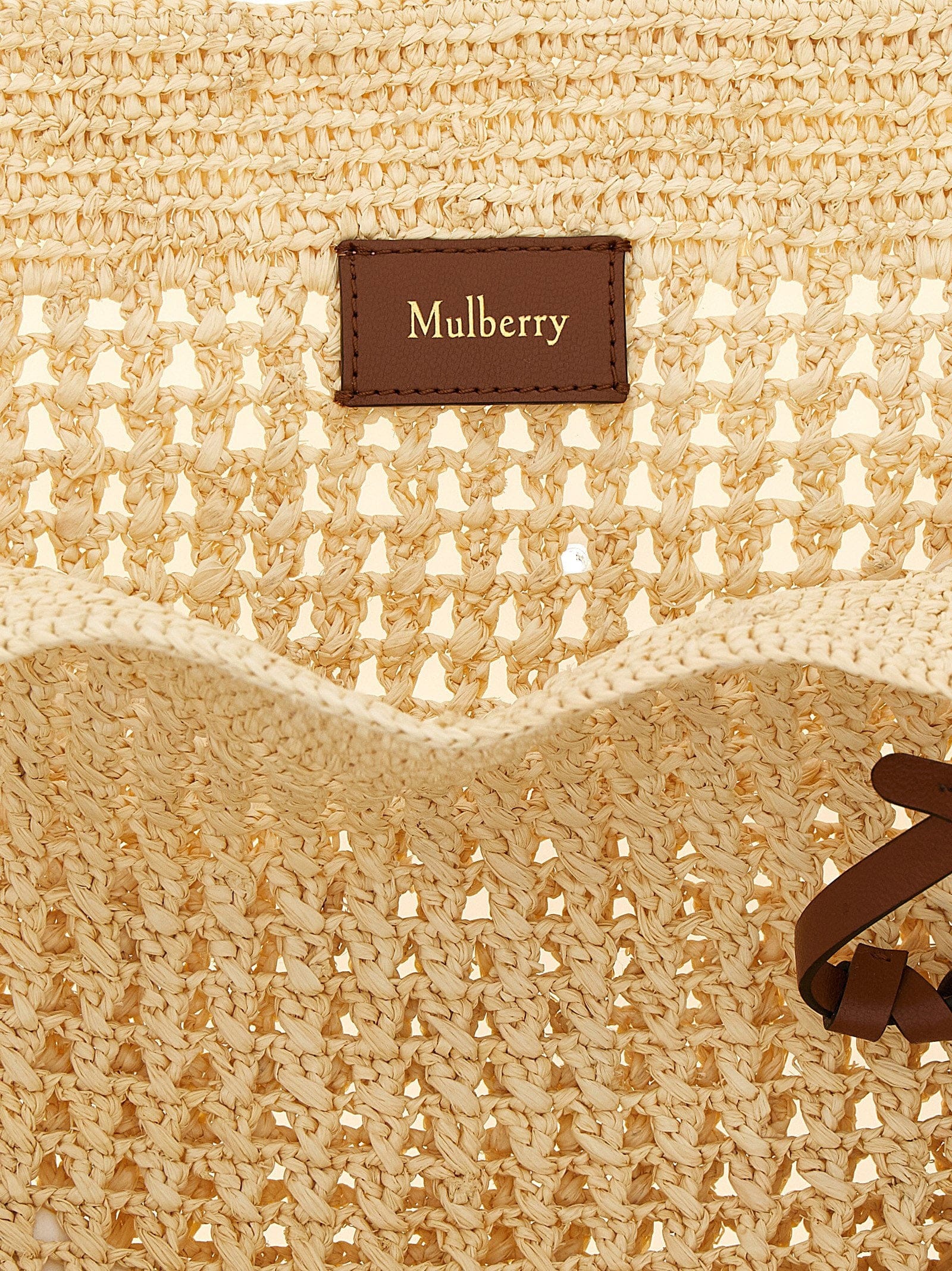 Mulberry Raffia Crochet Tote Bag — Natural