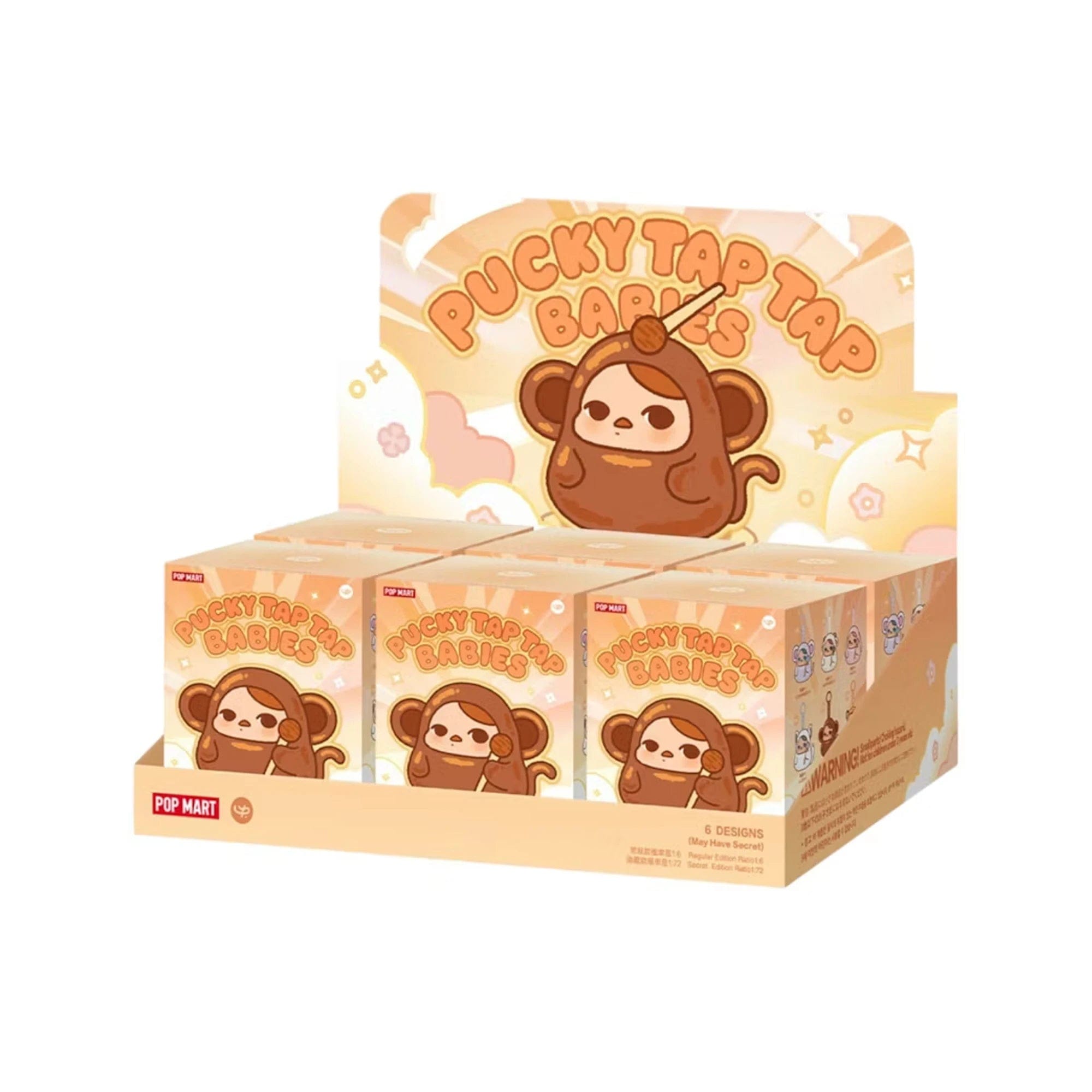 POP MART PUCKY Tap Tap Babies Series Vinyl Plush Pendant Blind Box (6 Blind Boxes)
