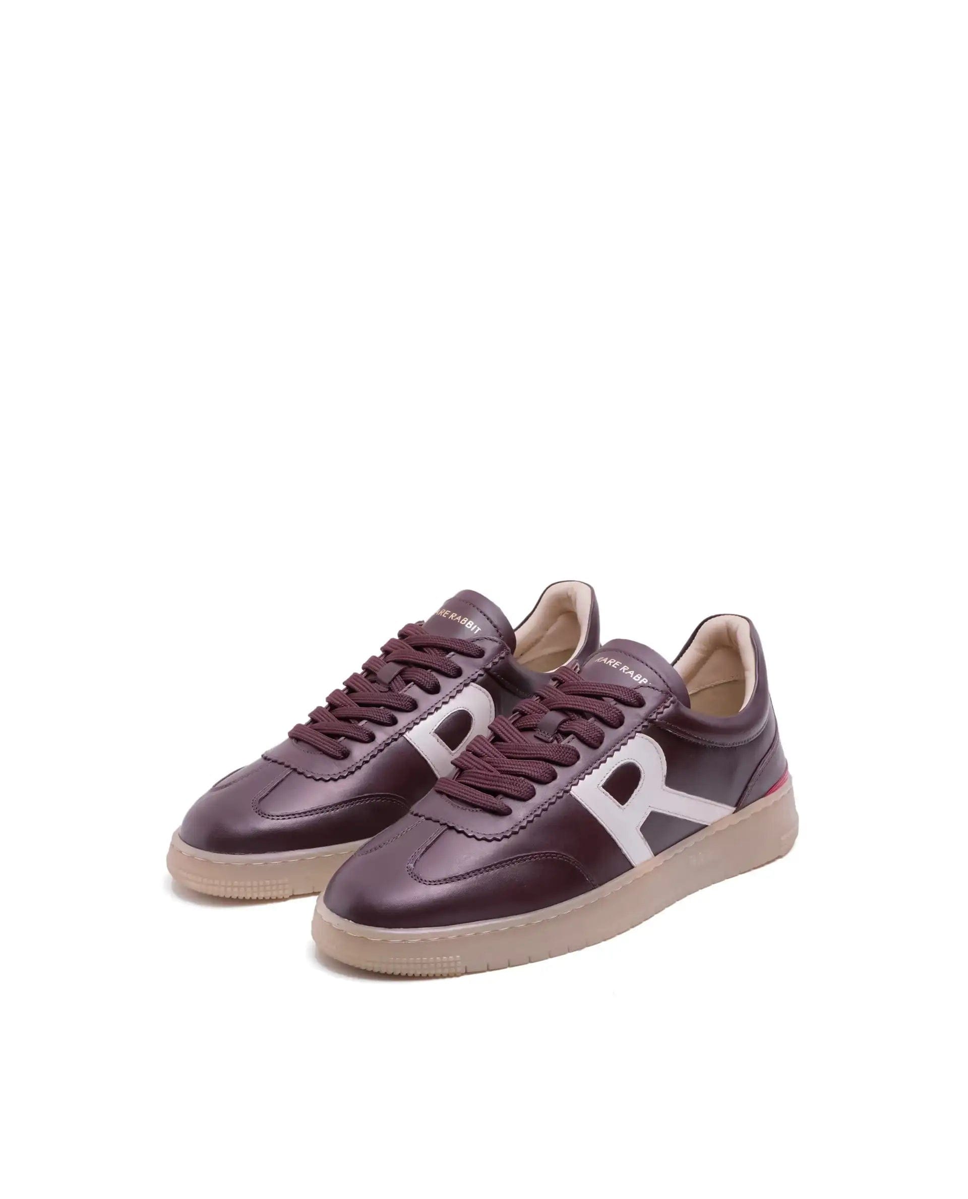 RAREZ Rare Rabbit Men Dorset Pro Burgundy Genuine Leather Shoes Low - Top Lace - Up Dual Tone Sneaker Shoes